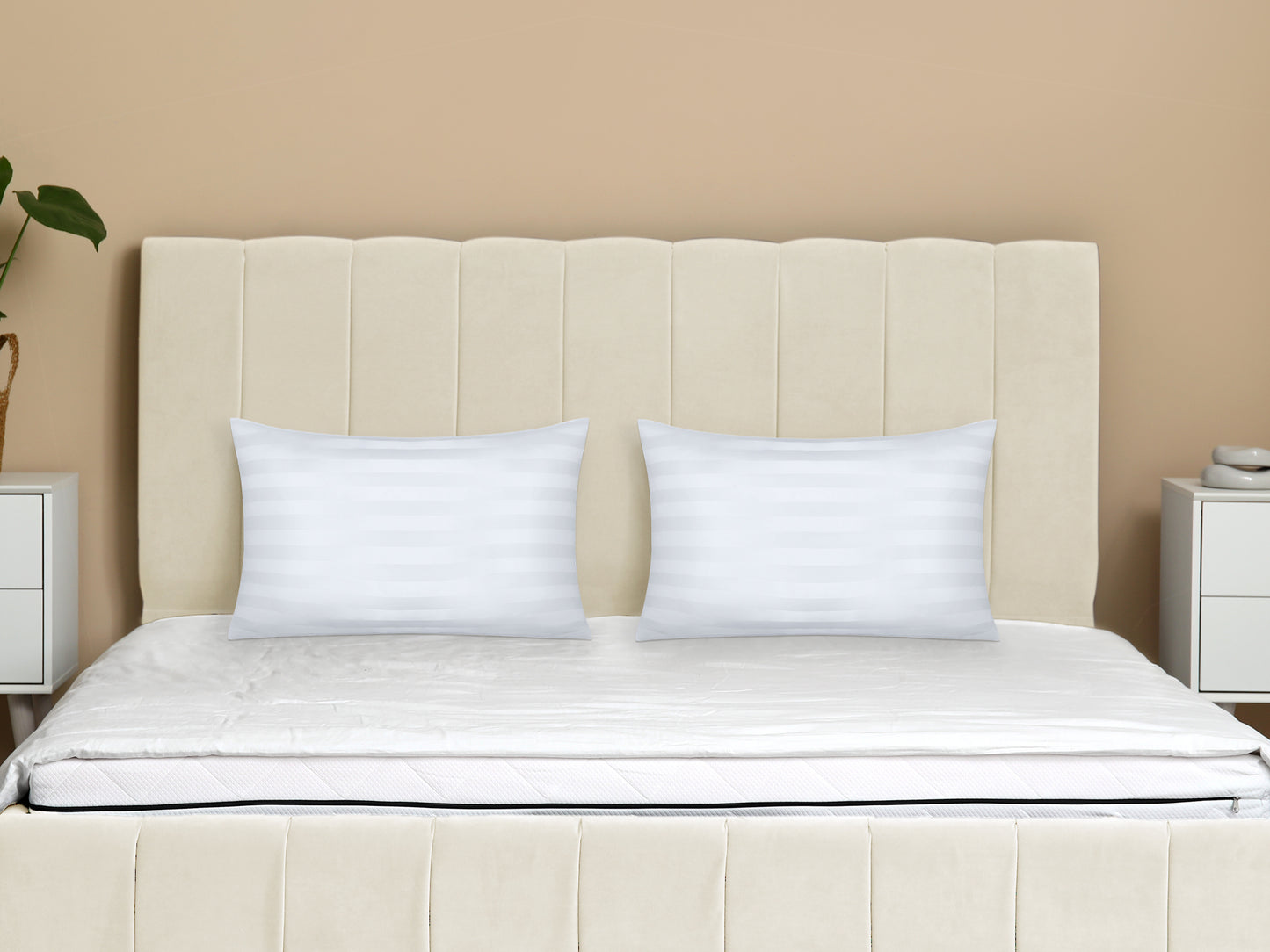 Satin Pillow Cases Set of 2 for Hair and Skin Breathable, Cooling Pillow Covers with Envelope Closure