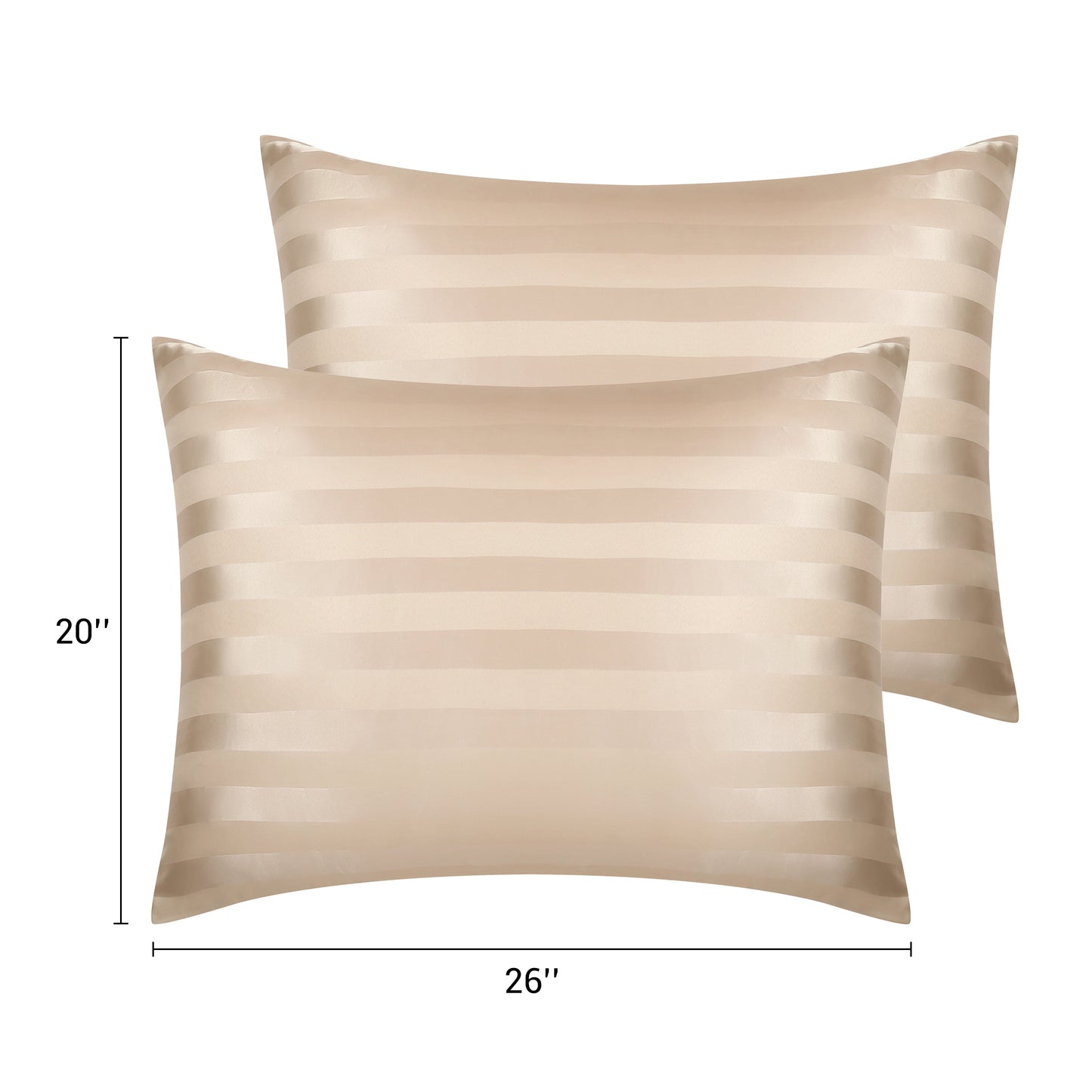 Satin Pillow Cases Set of 2 for Hair and Skin Breathable, Cooling Pillow Covers with Envelope Closure