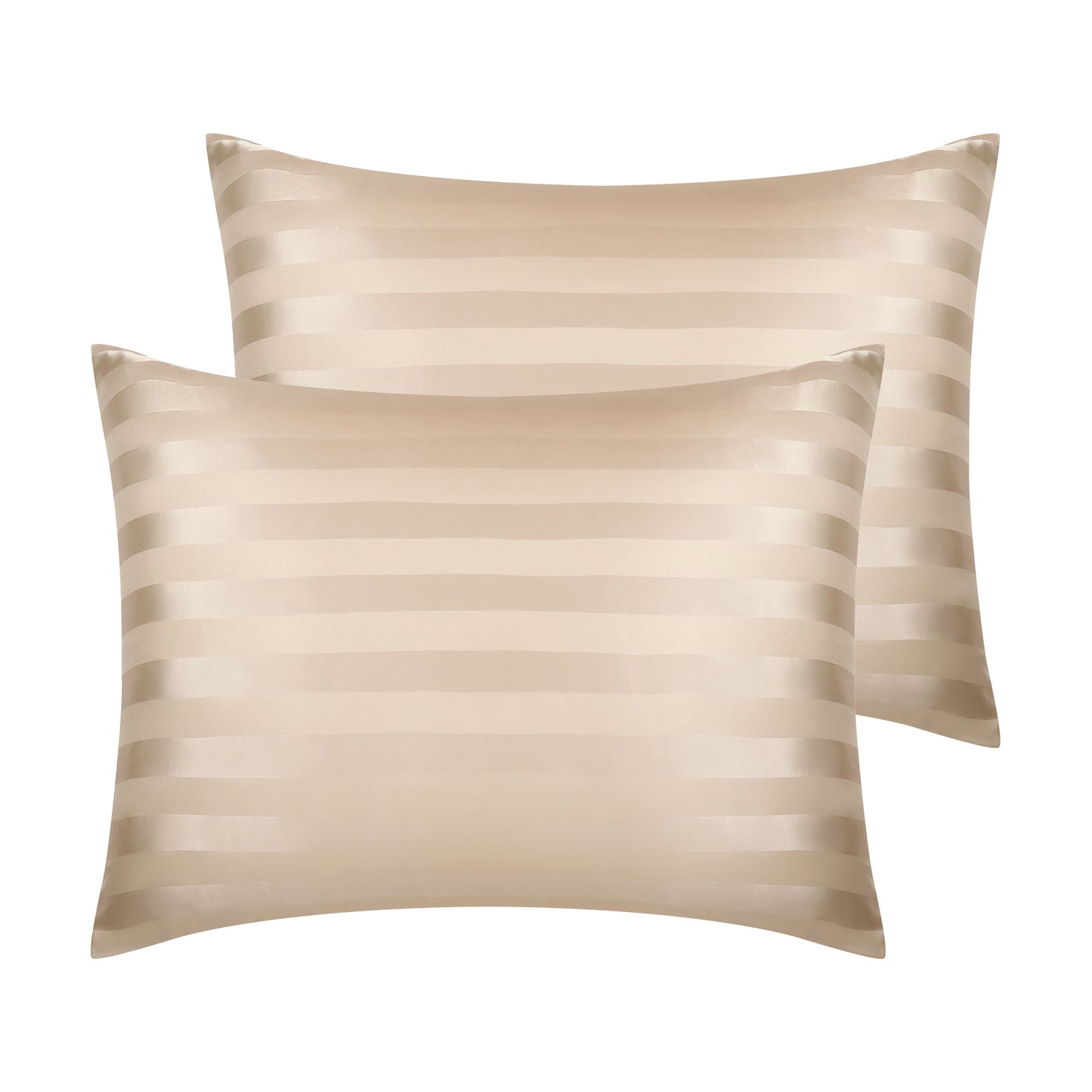 Satin Pillow Cases Set of 2 for Hair and Skin Breathable, Cooling Pillow Covers with Envelope Closure