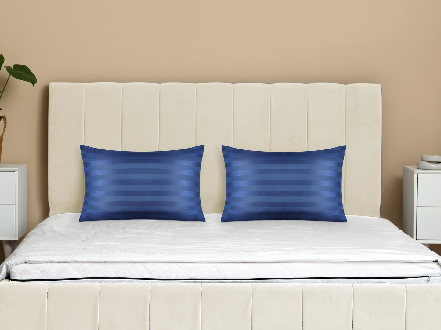 Satin Pillow Cases Set of 2 for Hair and Skin Breathable, Cooling Pillow Covers with Envelope Closure