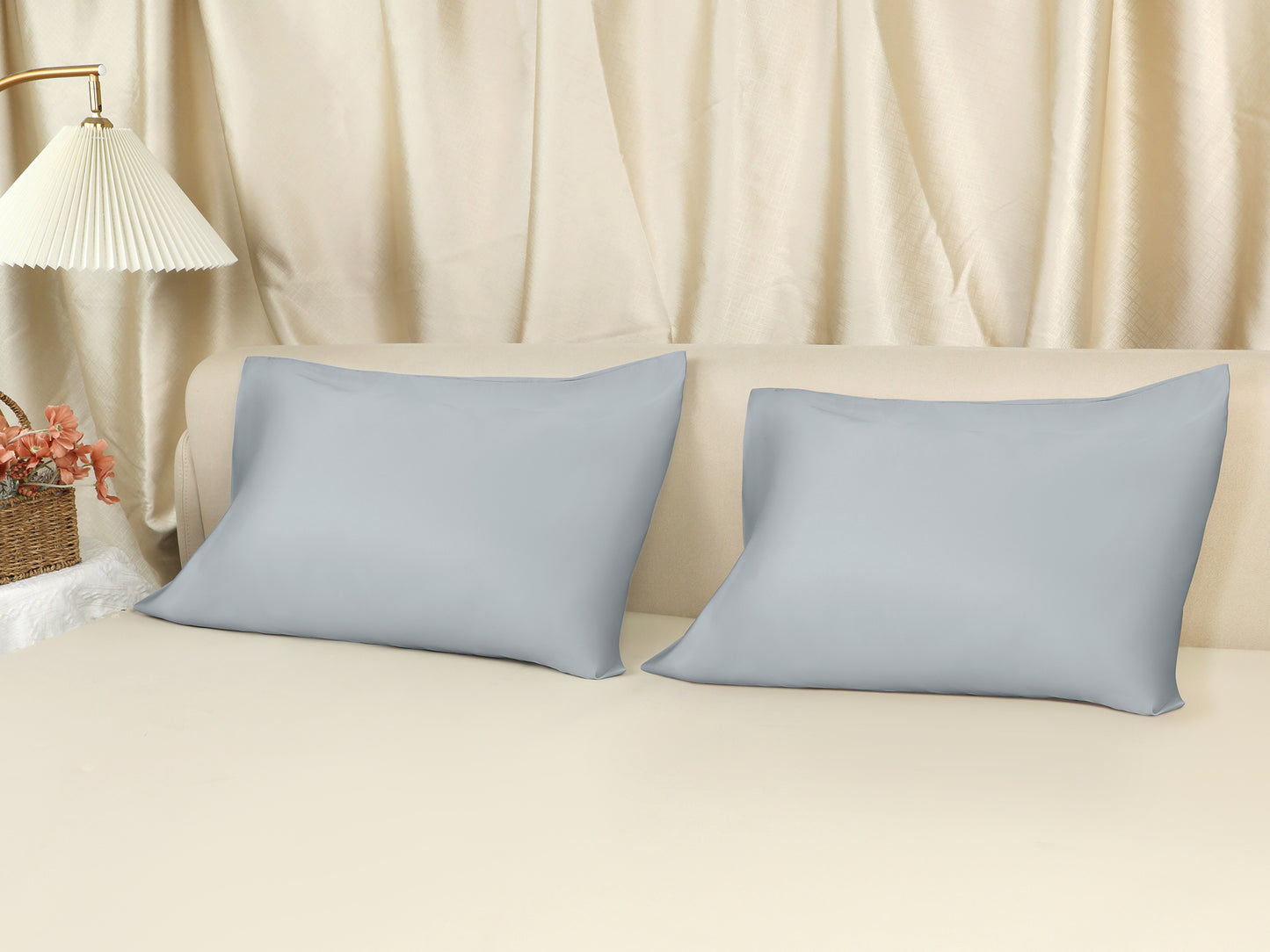 Satin Pillow Cases for Hair and Skin, Cooling Pillow Covers Set of 2 with Envelope Closure