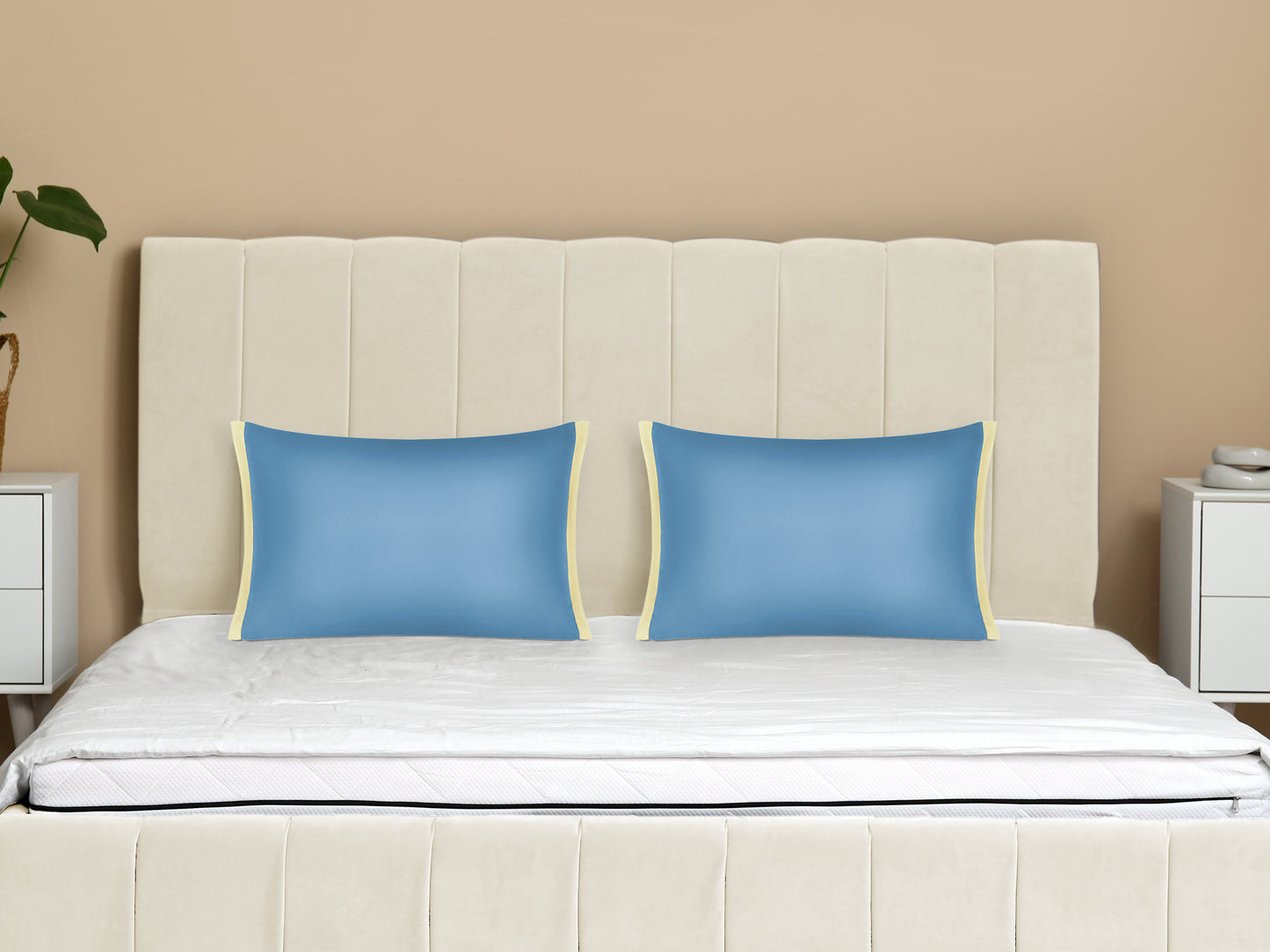 Pillow Cases Set of 2, Soft Satin Polyester Cooling Pillow Covers with Envelope Closure