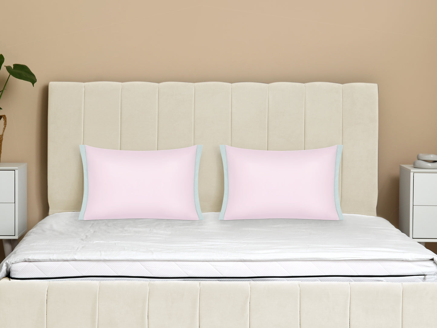 Pillow Cases Set of 2, Soft Satin Polyester Cooling Pillow Covers with Envelope Closure