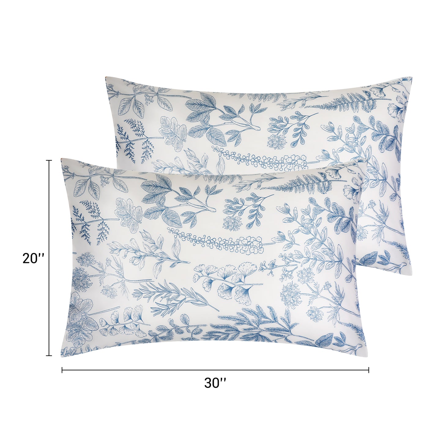 Pillowcase for Hair and Skin Breathable, Soft Floral Pillow Cases Set of 2 with Envelope Closure