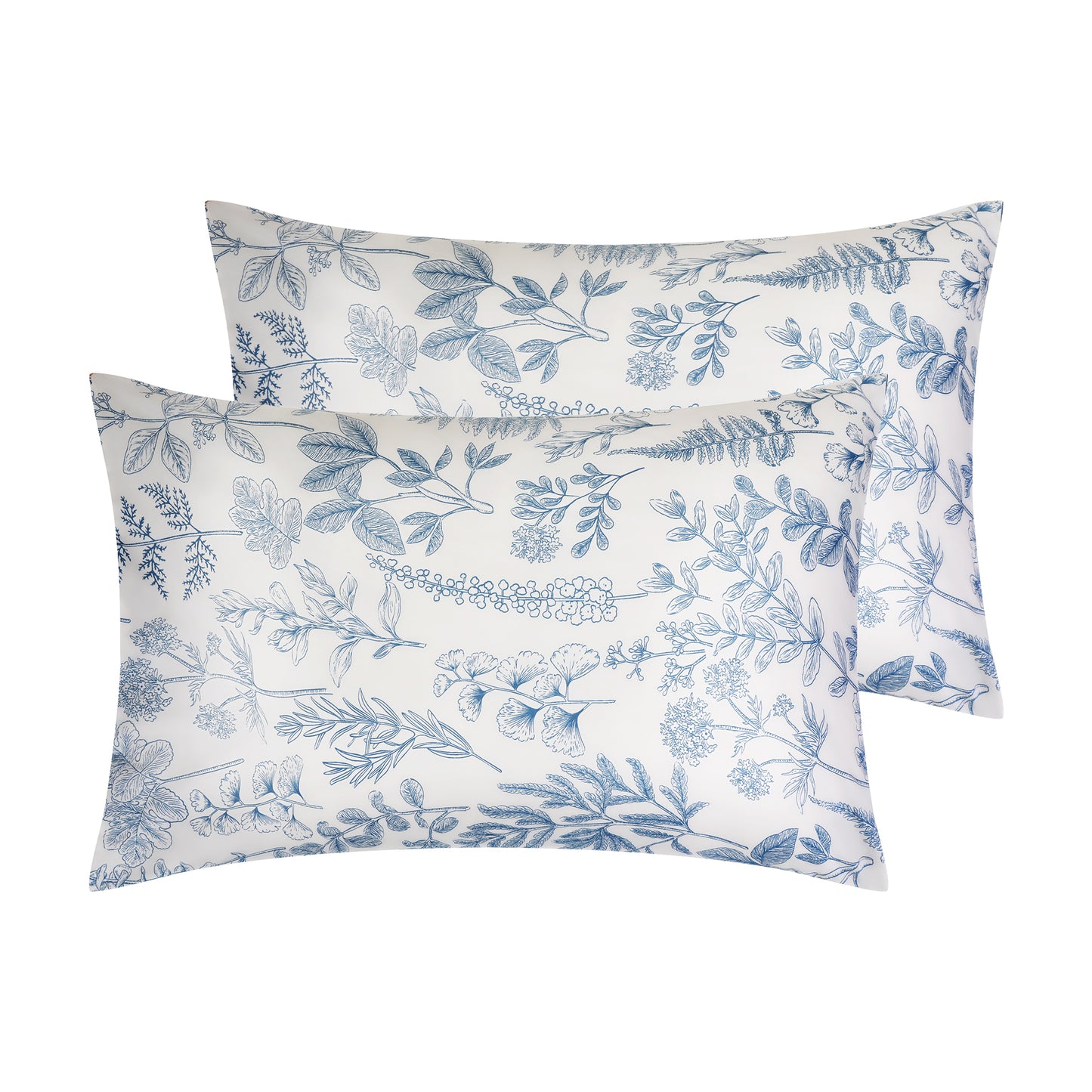 Pillowcase for Hair and Skin Breathable, Soft Floral Pillow Cases Set of 2 with Envelope Closure