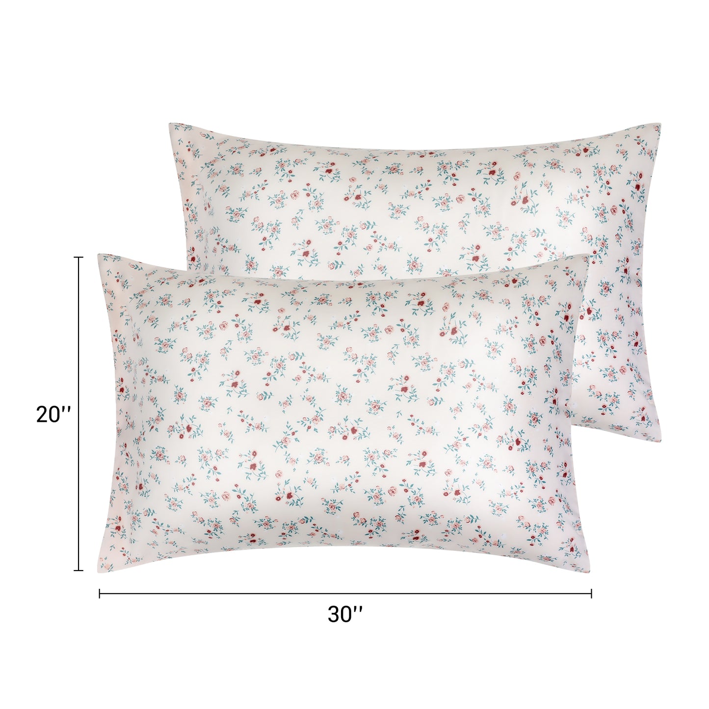 Pillowcase for Hair and Skin Breathable, Soft Floral Pillow Cases Set of 2 with Envelope Closure