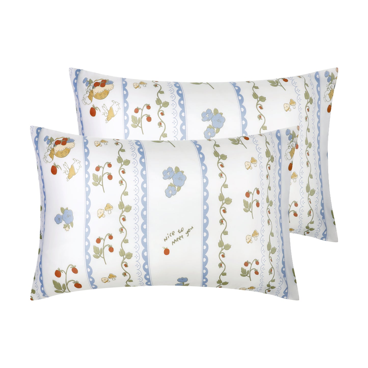 Pillowcase for Hair and Skin Breathable, Soft Floral Pillow Cases Set of 2 with Envelope Closure