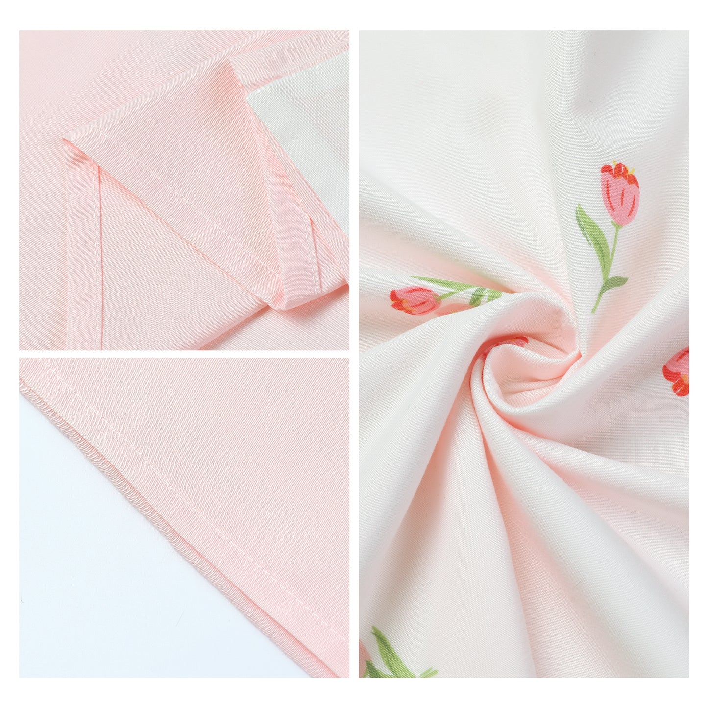 Pillowcase for Hair and Skin Breathable, Soft Floral Pillow Cases Set of 2 with Envelope Closure