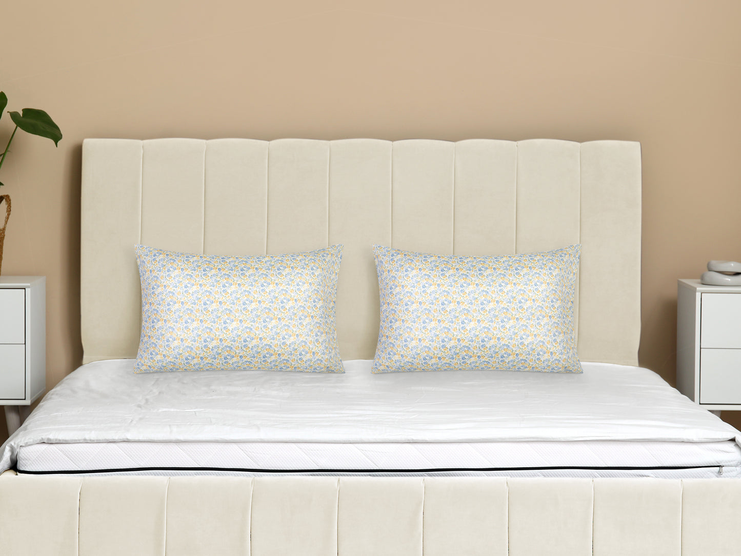 Pillowcase for Hair and Skin, Soft Cotton Floral Pillow Cases Set of 2 with Envelope Closure