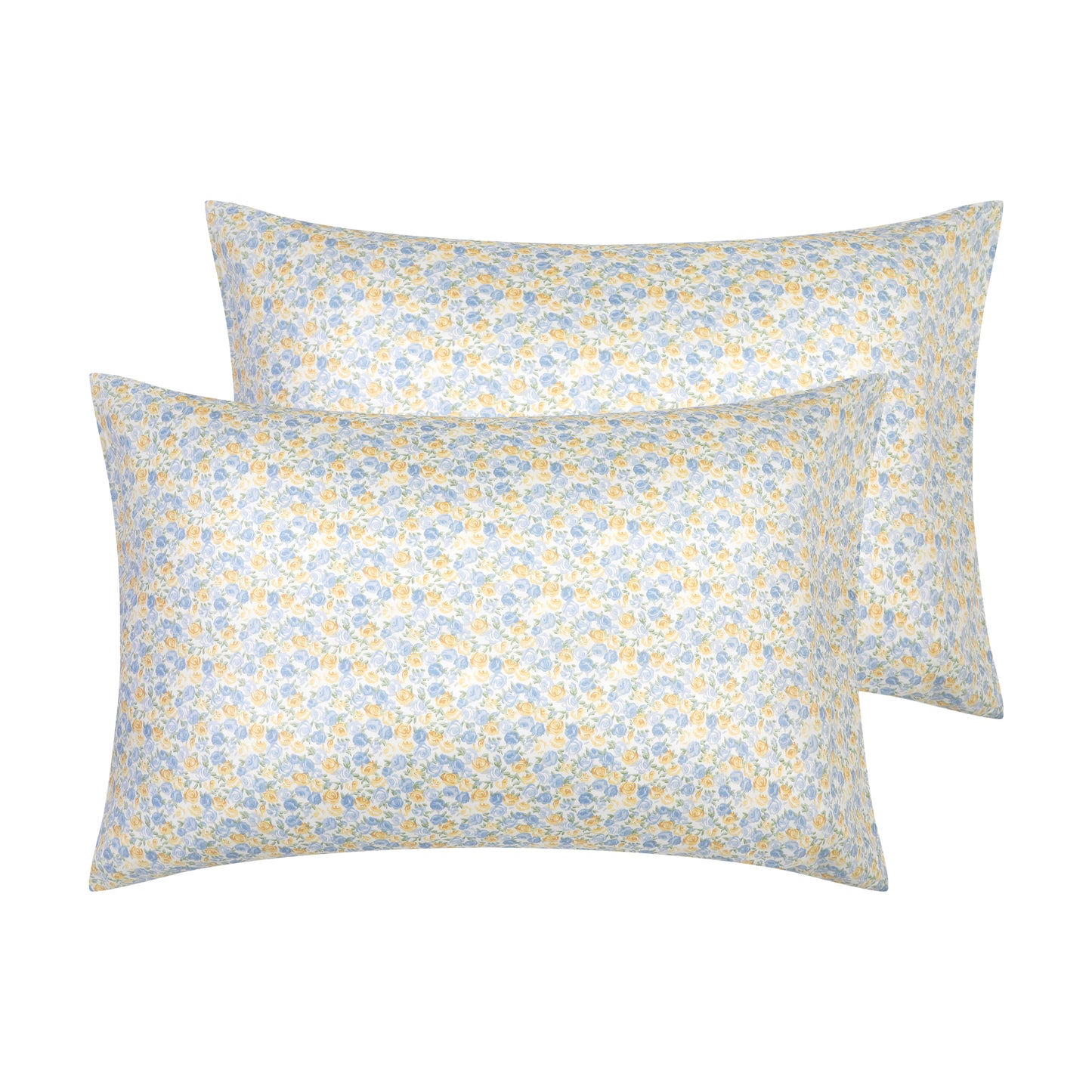 Pillowcase for Hair and Skin, Soft Cotton Floral Pillow Cases Set of 2 with Envelope Closure