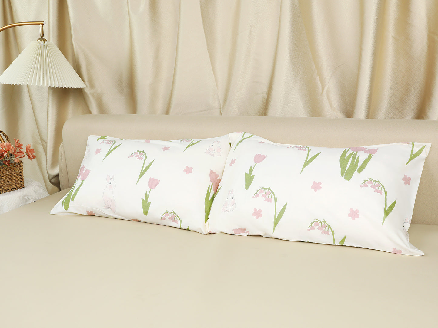Pillowcase for Hair and Skin, Cotton Floral Pillow Cases Set of 2 with Envelope Closure