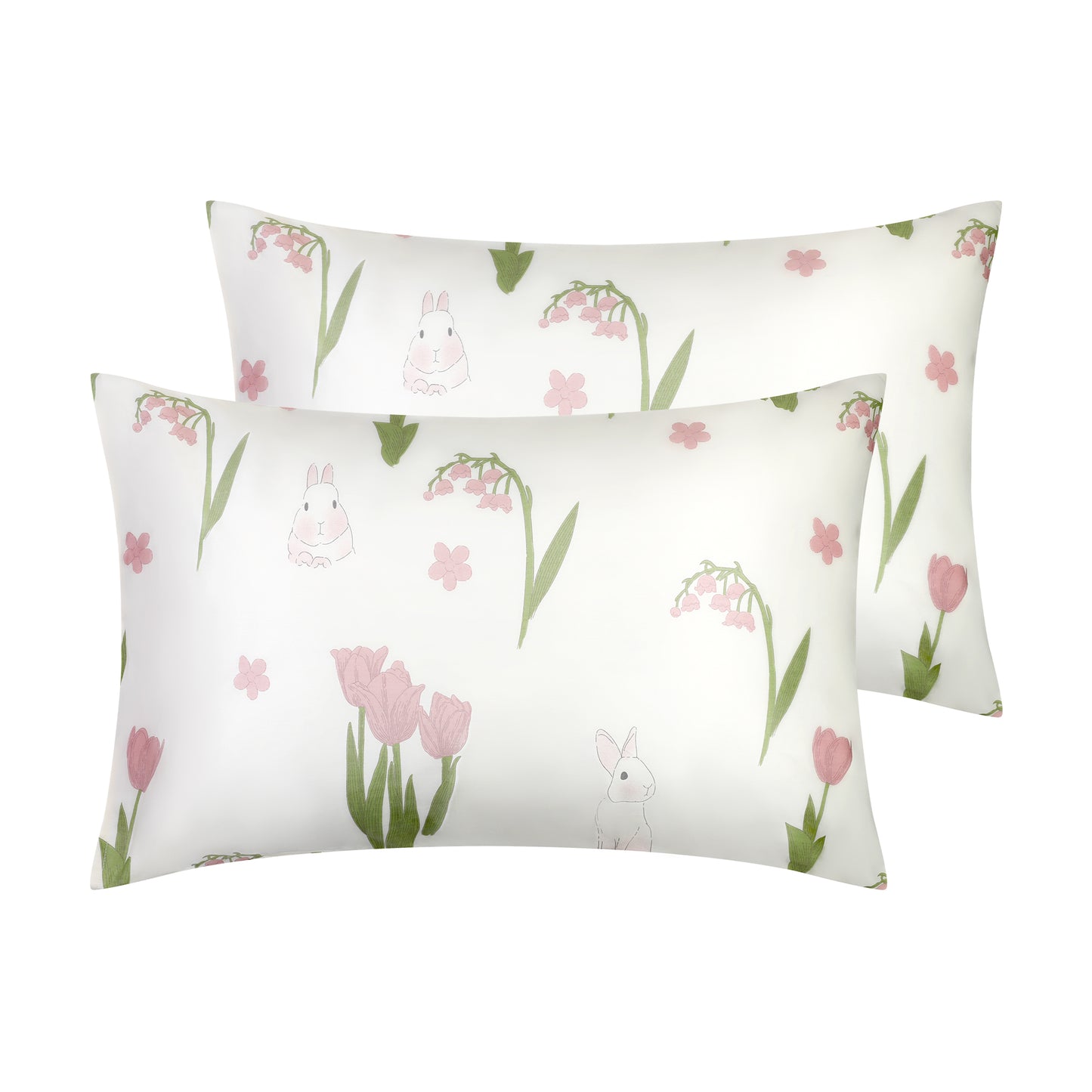 Pillowcase for Hair and Skin, Cotton Floral Pillow Cases Set of 2 with Envelope Closure