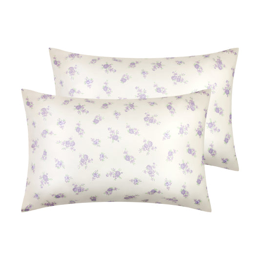 Pillowcase for Hair and Skin, Cotton Floral Pillow Cases Set of 2 with Envelope Closure