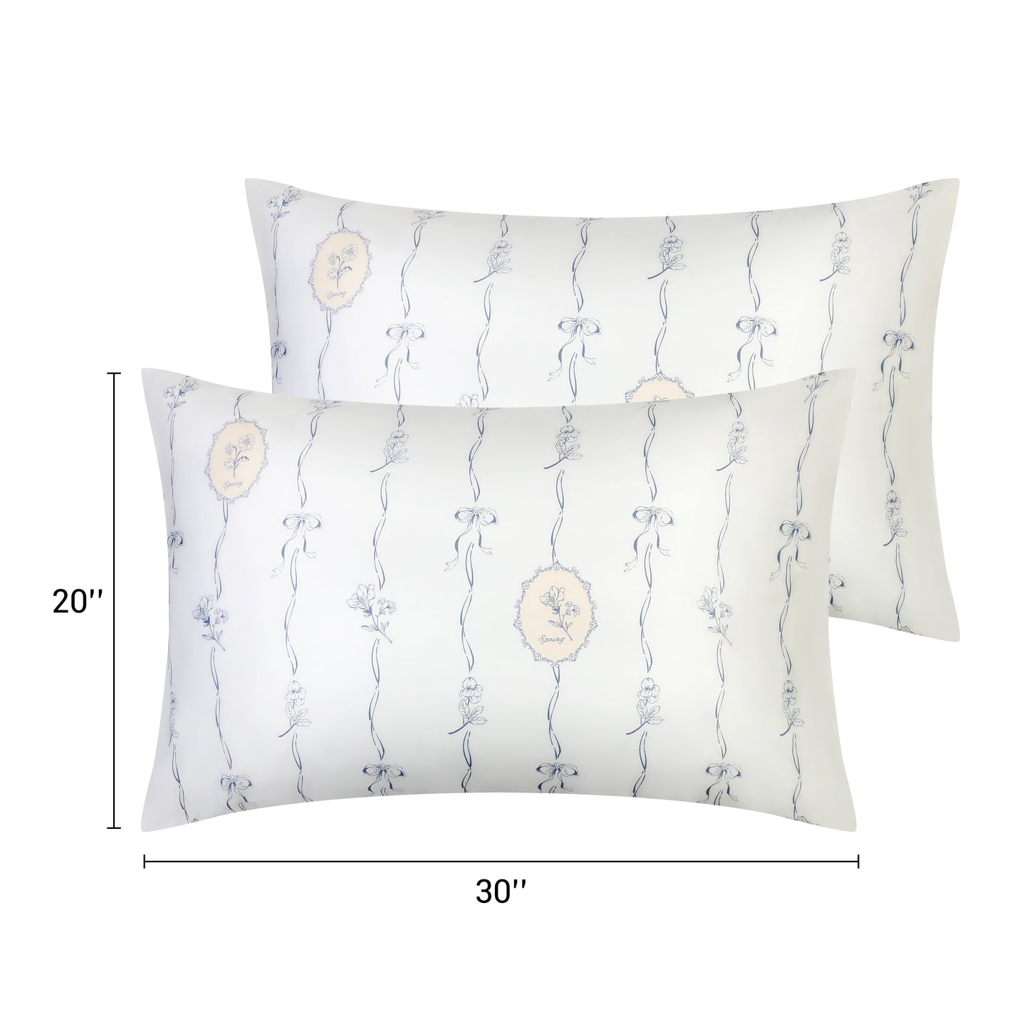 Pillowcase for Hair and Skin, Cotton Floral Pillow Cases Set of 2 with Envelope Closure