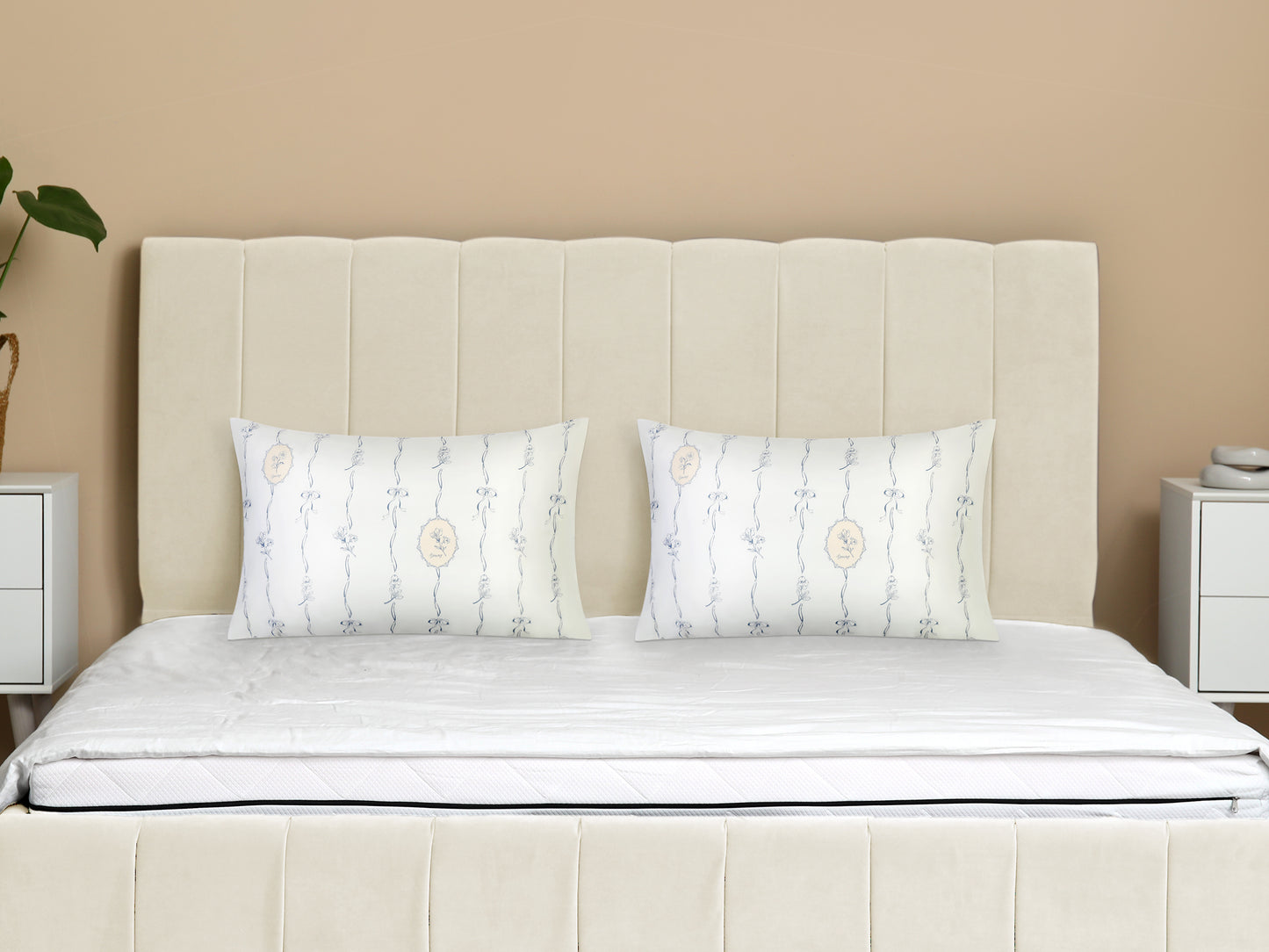 Pillowcase for Hair and Skin, Cotton Floral Pillow Cases Set of 2 with Envelope Closure