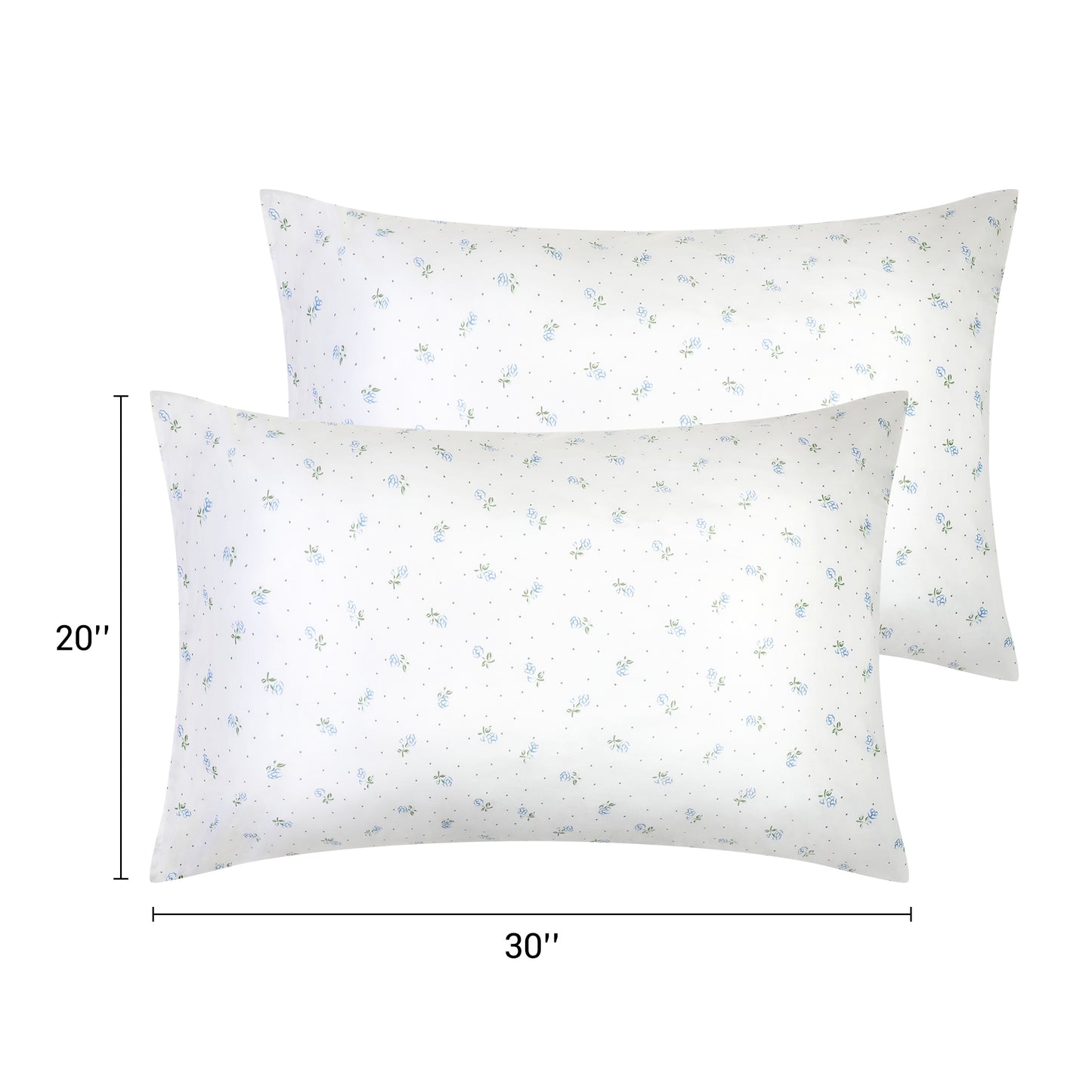 Pillowcase for Hair and Skin, Cotton Floral Pillow Cases Set of 2 with Envelope Closure