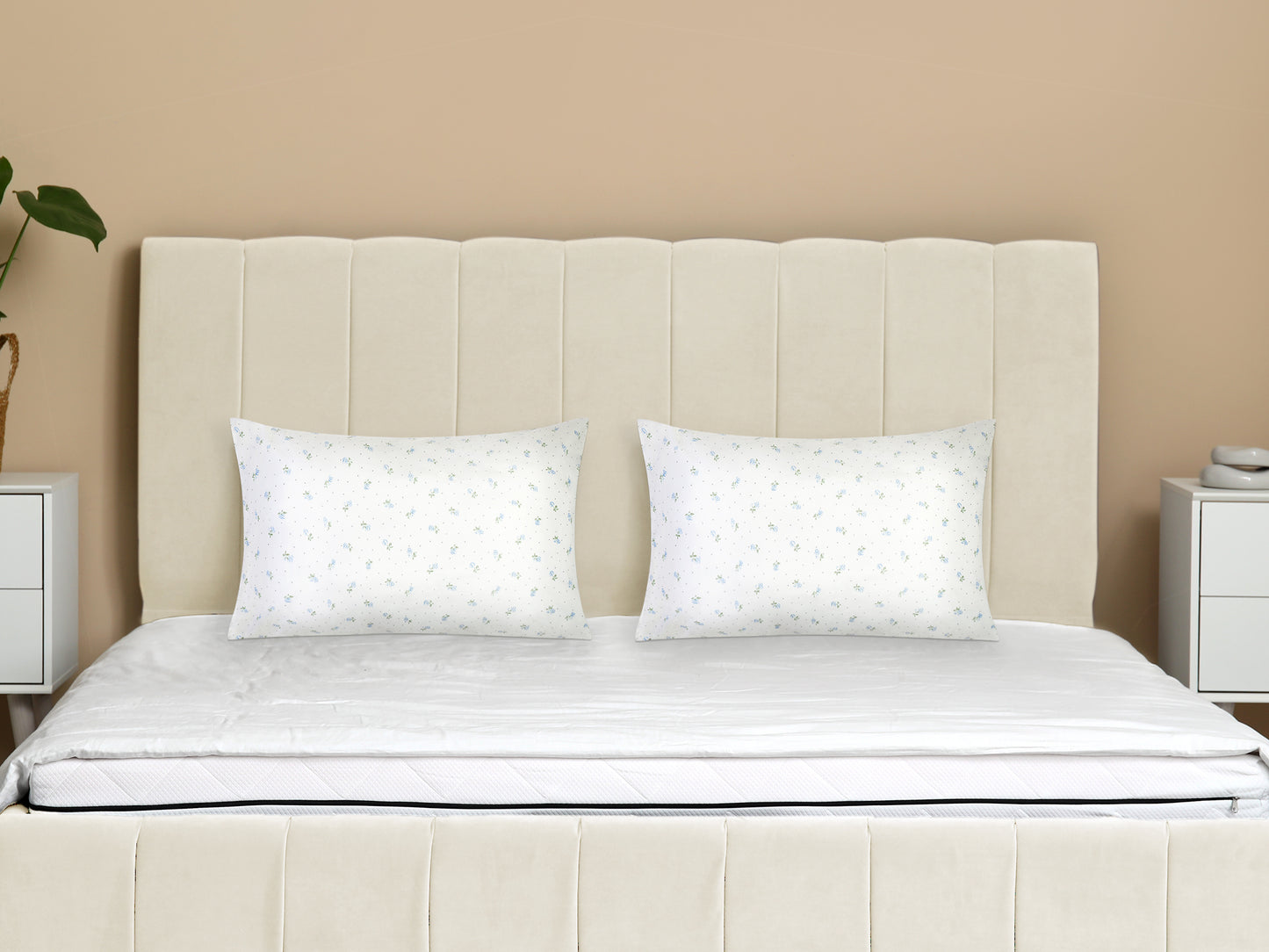 Pillowcase for Hair and Skin, Cotton Floral Pillow Cases Set of 2 with Envelope Closure