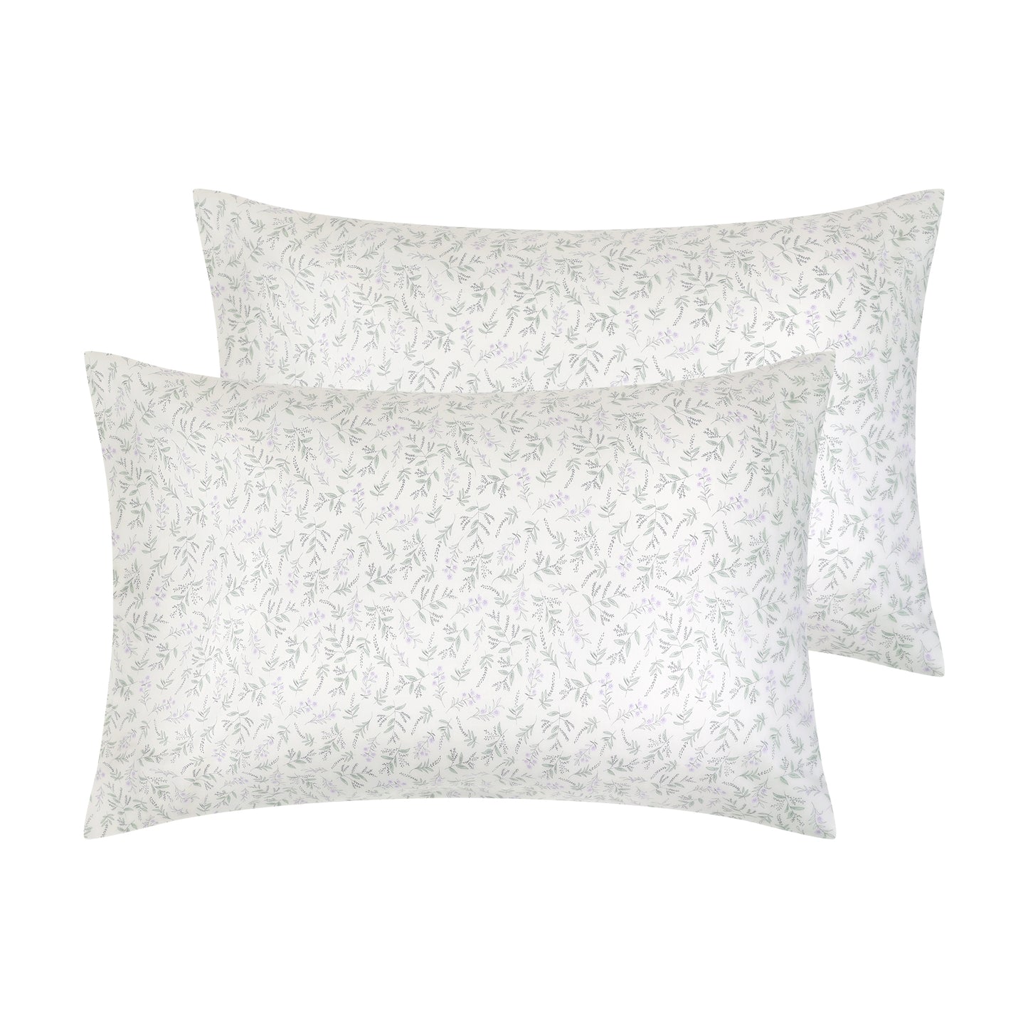 Pillowcase for Hair and Skin, Cotton Floral Pillow Cases Set of 2 with Envelope Closure