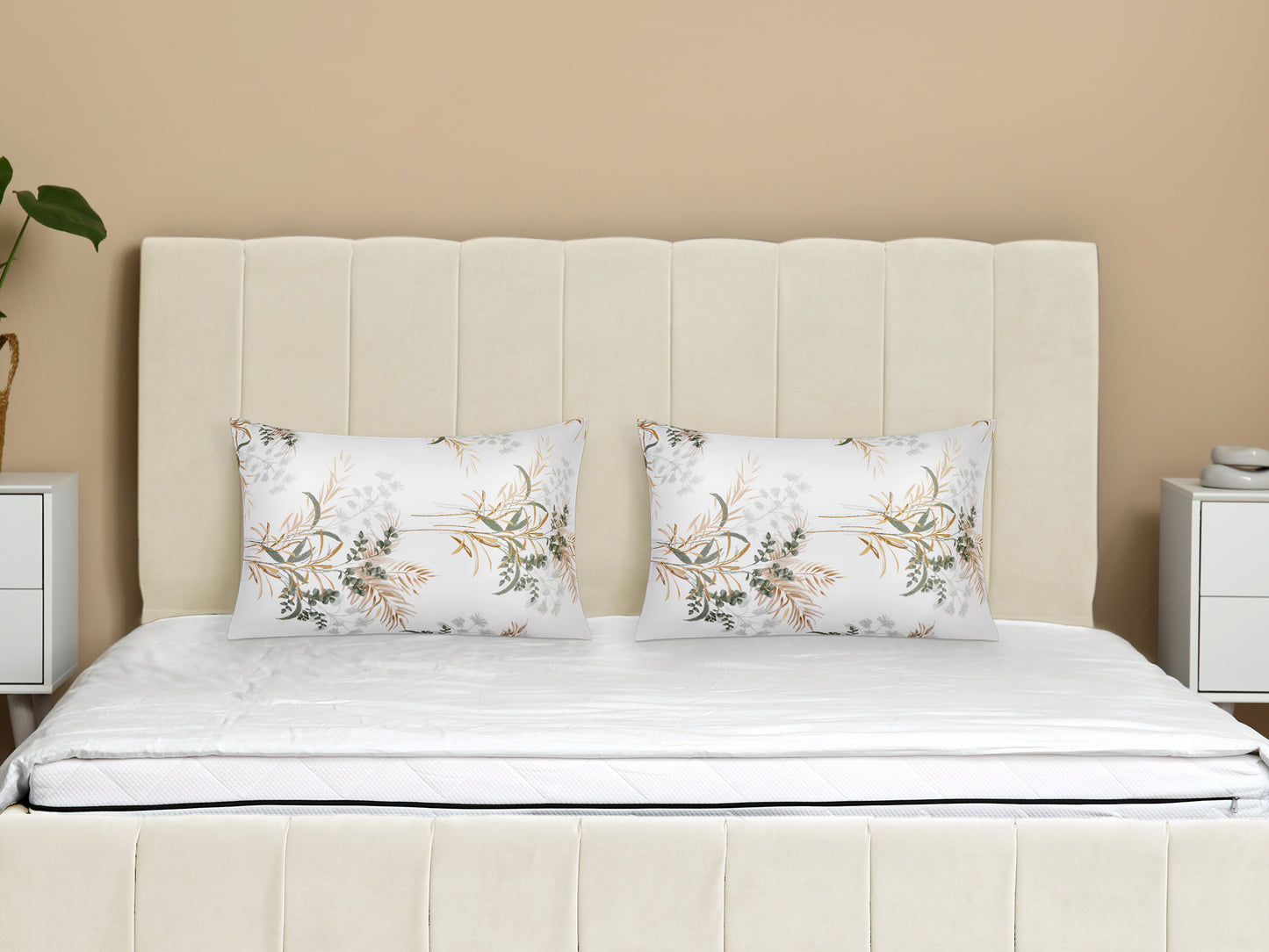 Pillowcase with Envelope Closure, Set of 2 with Floral Pillow Cases for Hair and Skin