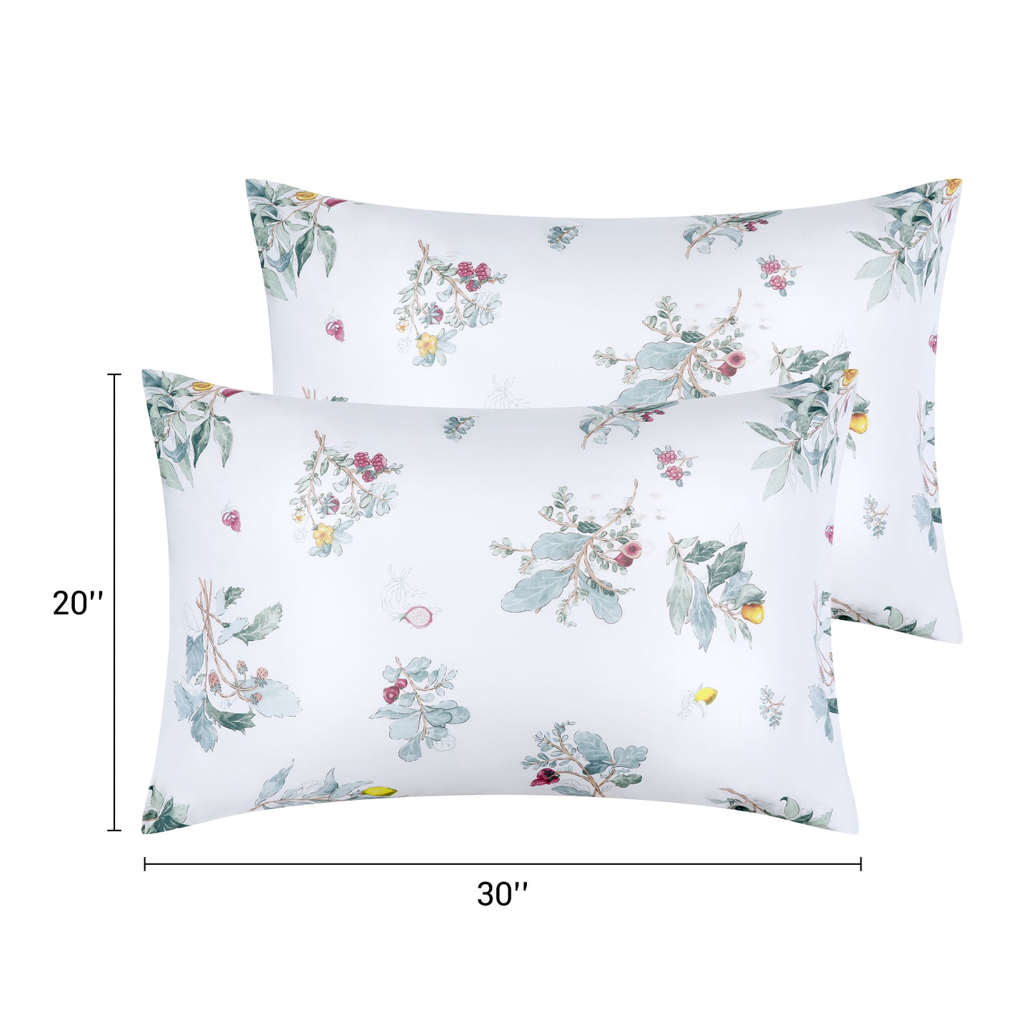 Pillowcase for Hair and Skin Breathable, Soft Floral Pillow Cases Set of 2 with Envelope Closure