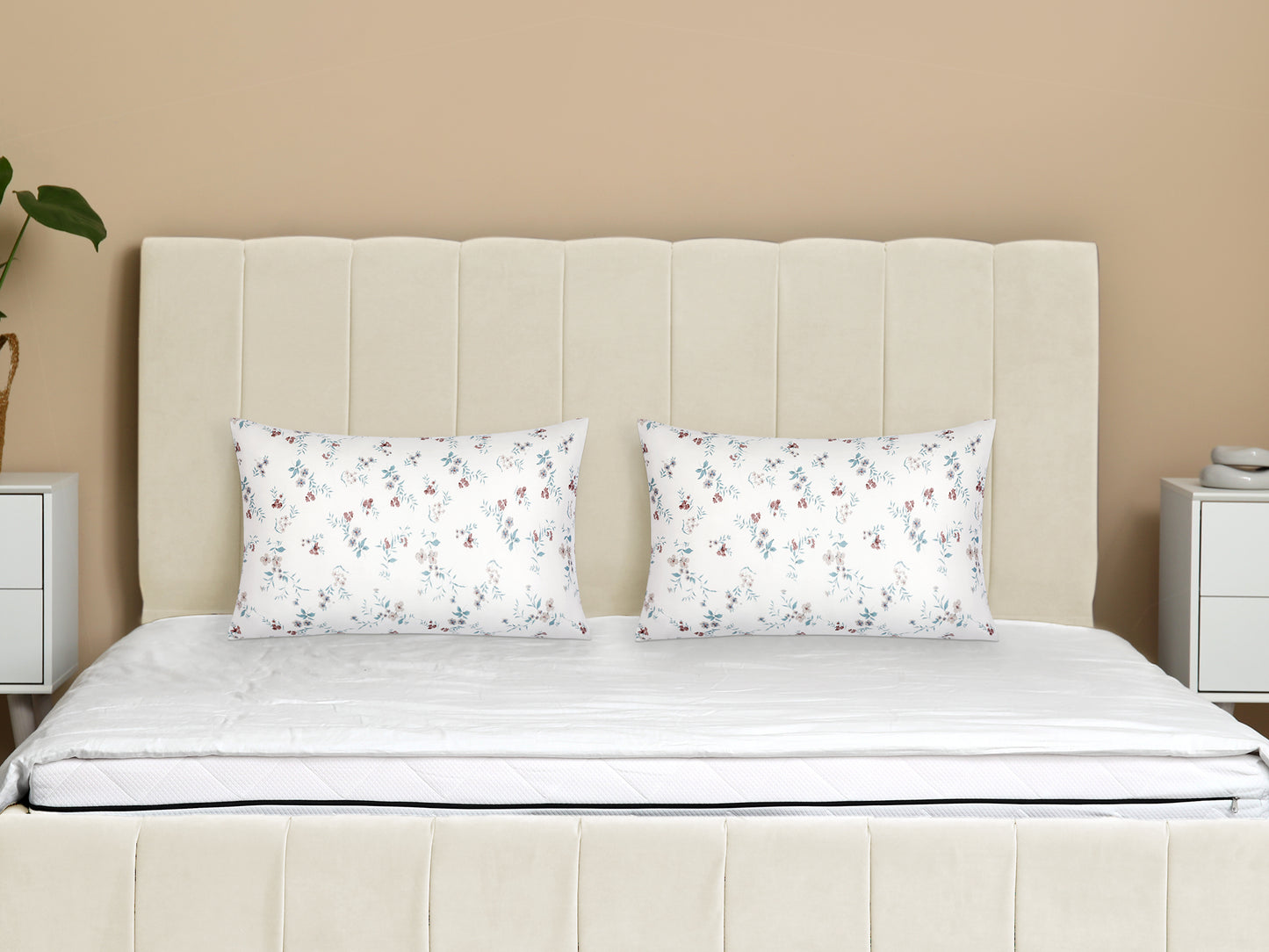 Pillowcase for Hair and Skin Breathable, Soft Floral Pillow Cases Set of 2 with Envelope Closure