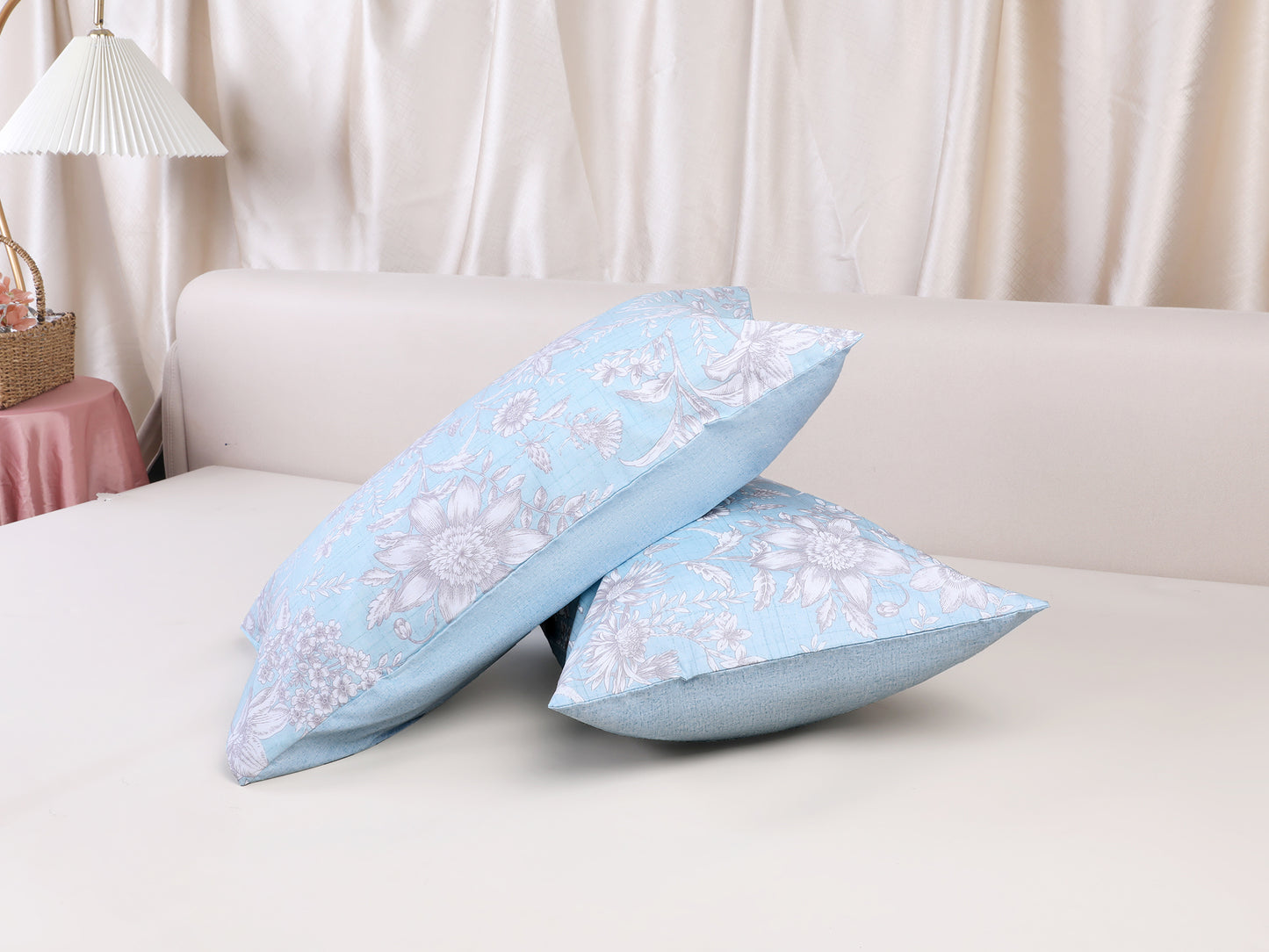 Pillowcase for Hair and Skin Breathable, Soft Floral Pillow Cases Set of 2 with Envelope Closure
