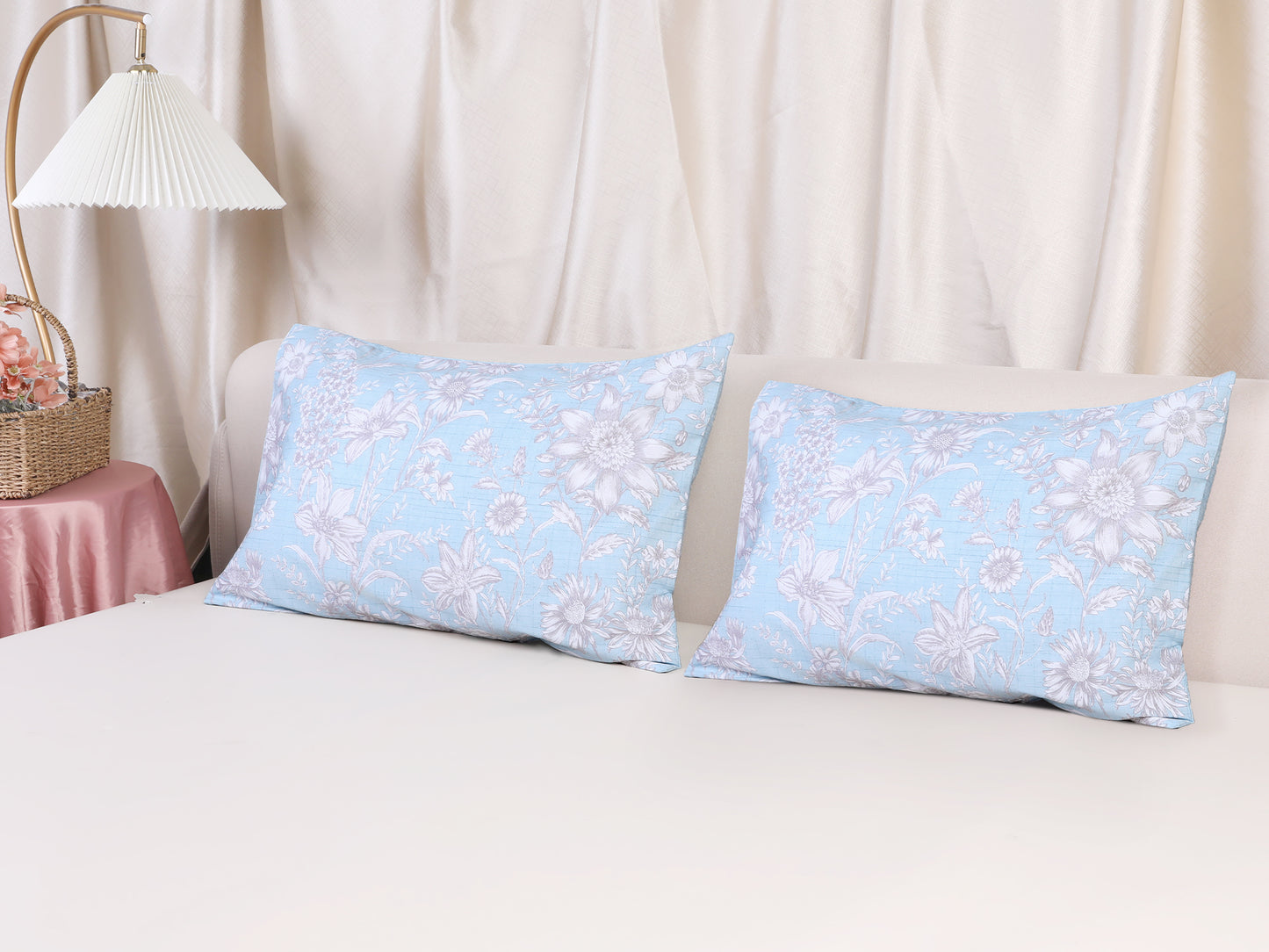 Pillowcase for Hair and Skin Breathable, Soft Floral Pillow Cases Set of 2 with Envelope Closure