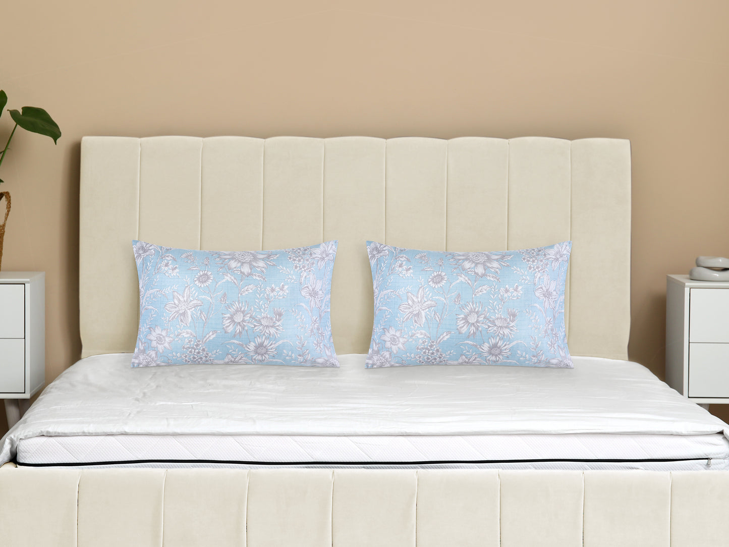 Pillowcase for Hair and Skin Breathable, Soft Floral Pillow Cases Set of 2 with Envelope Closure