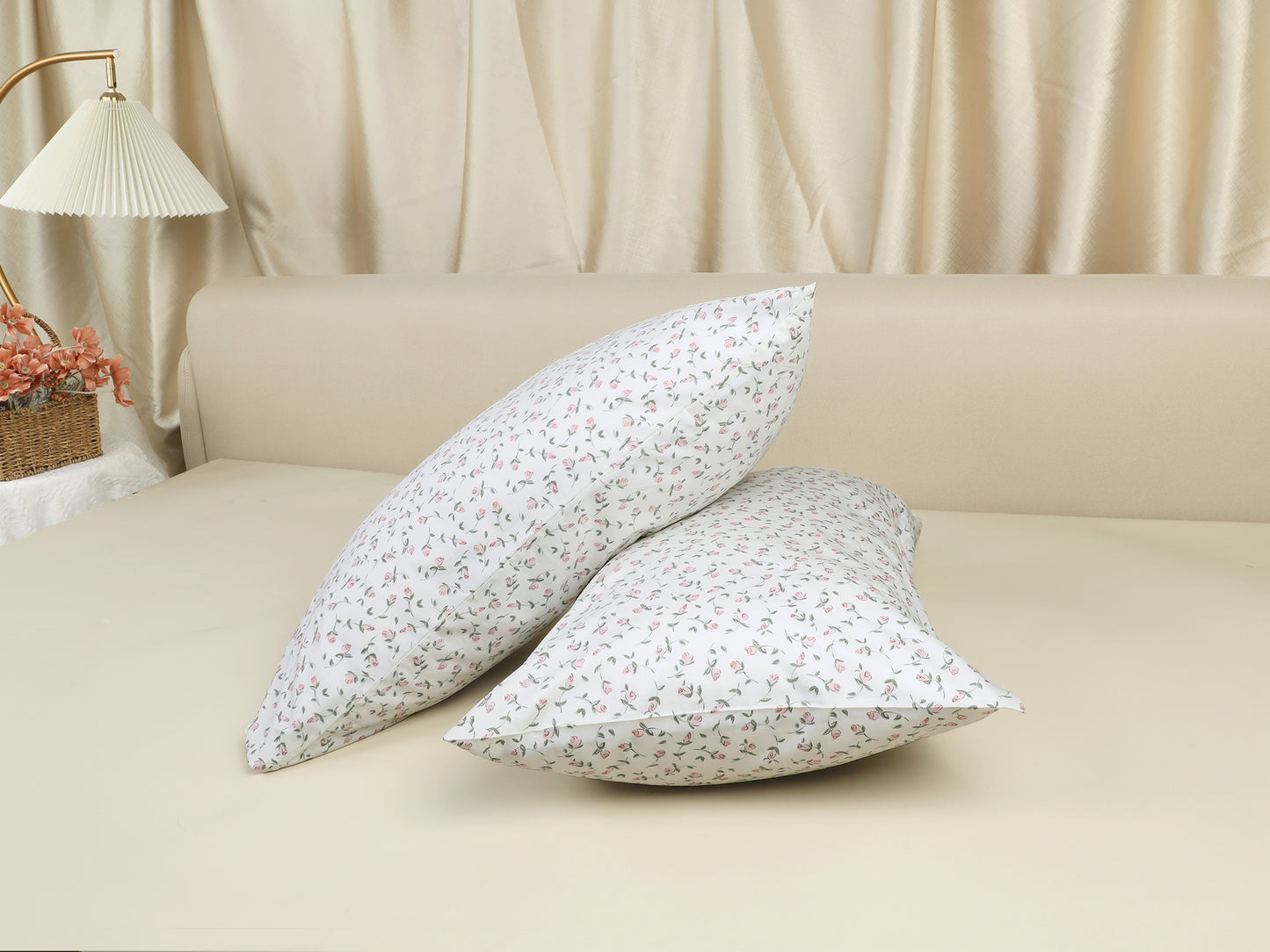 Pillowcase for Hair and Skin Breathable, Soft Floral Pillow Cases Set of 2 with Envelope Closure