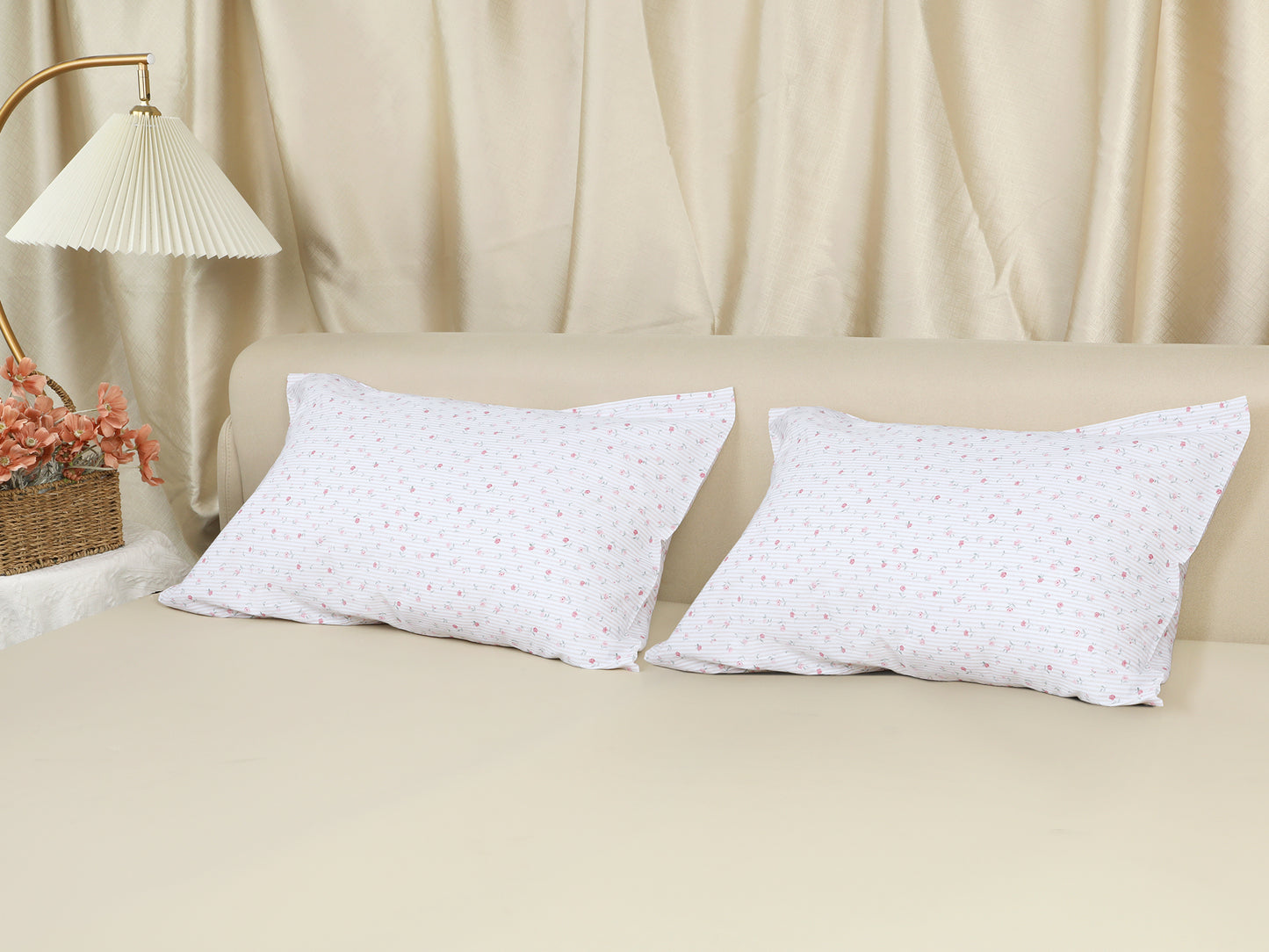 Pillowcase for Hair and Skin Breathable, Soft Floral Pillow Cases Set of 2 with Envelope Closure