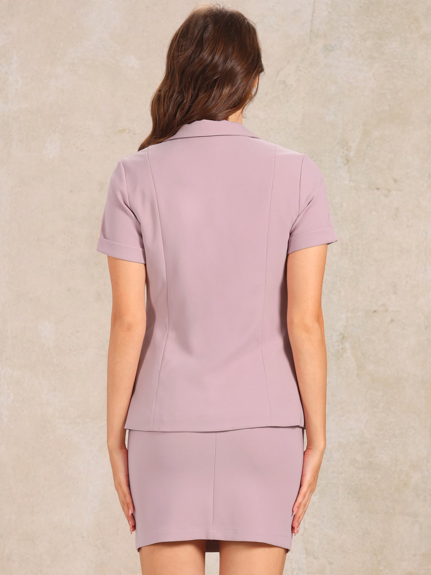 Women's Office Work Suit Blazer Skirt Suit 2 Piece Set