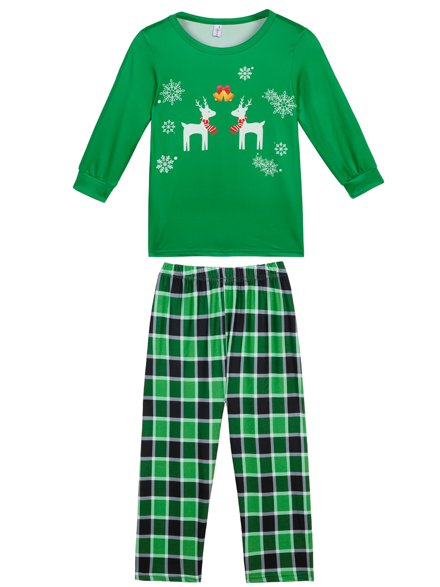 Kid Pajama Sets Nightwear Sleepshirt Elk Printed Elk Printed Long Seelves Tops with Pants