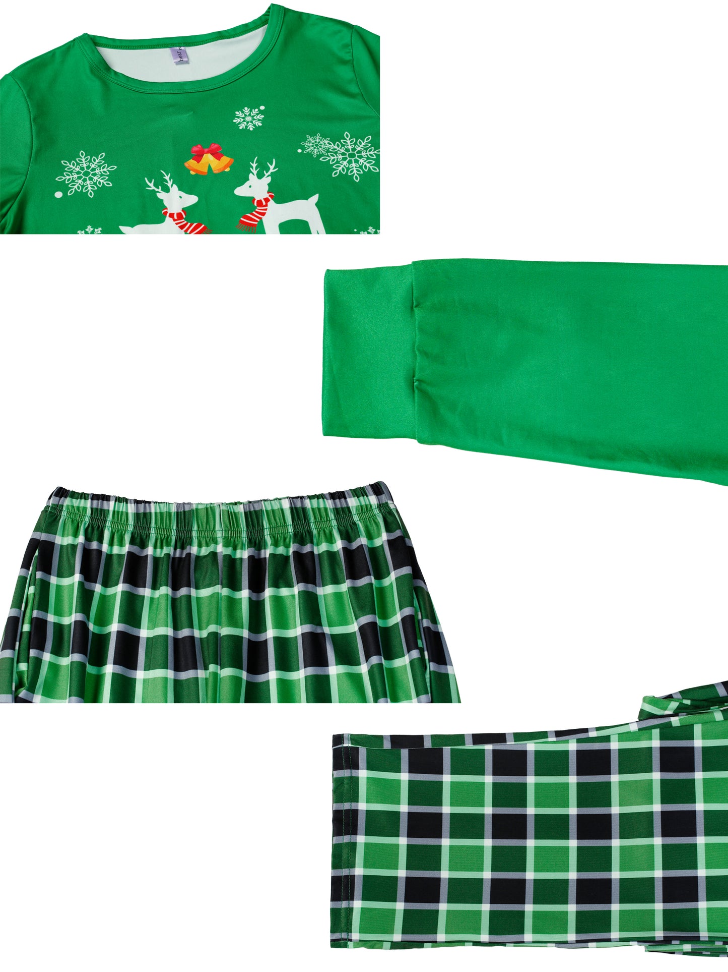 Kid Pajama Sets Nightwear Sleepshirt Elk Printed Elk Printed Long Seelves Tops with Pants