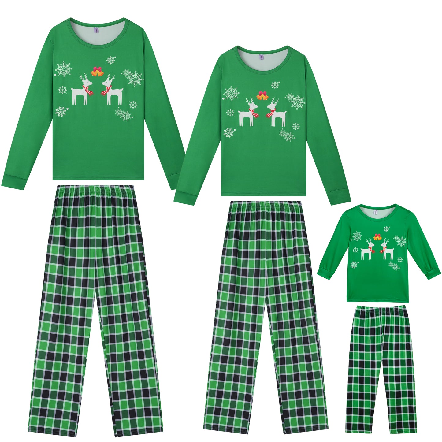 Kid Pajama Sets Nightwear Sleepshirt Elk Printed Elk Printed Long Seelves Tops with Pants