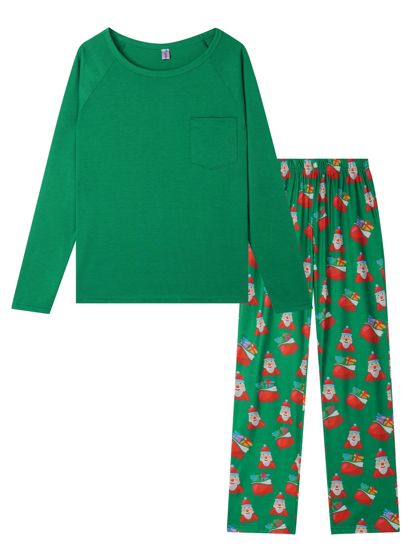 Pyjama de Noël pour homme, haut à manches longues et pantalon à carreaux