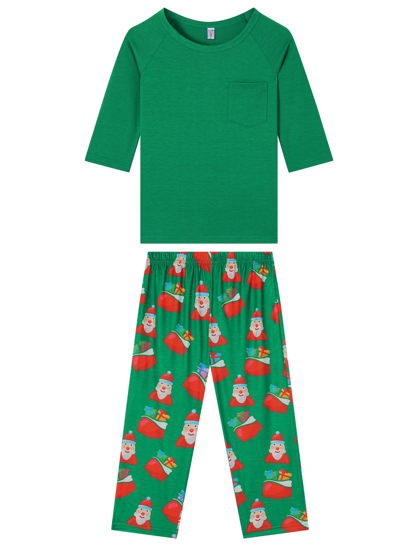Kid's Christmas Nightwear Pajama Sets Long Sleeves Tops and Pants Plaid Lounge Sleepwear