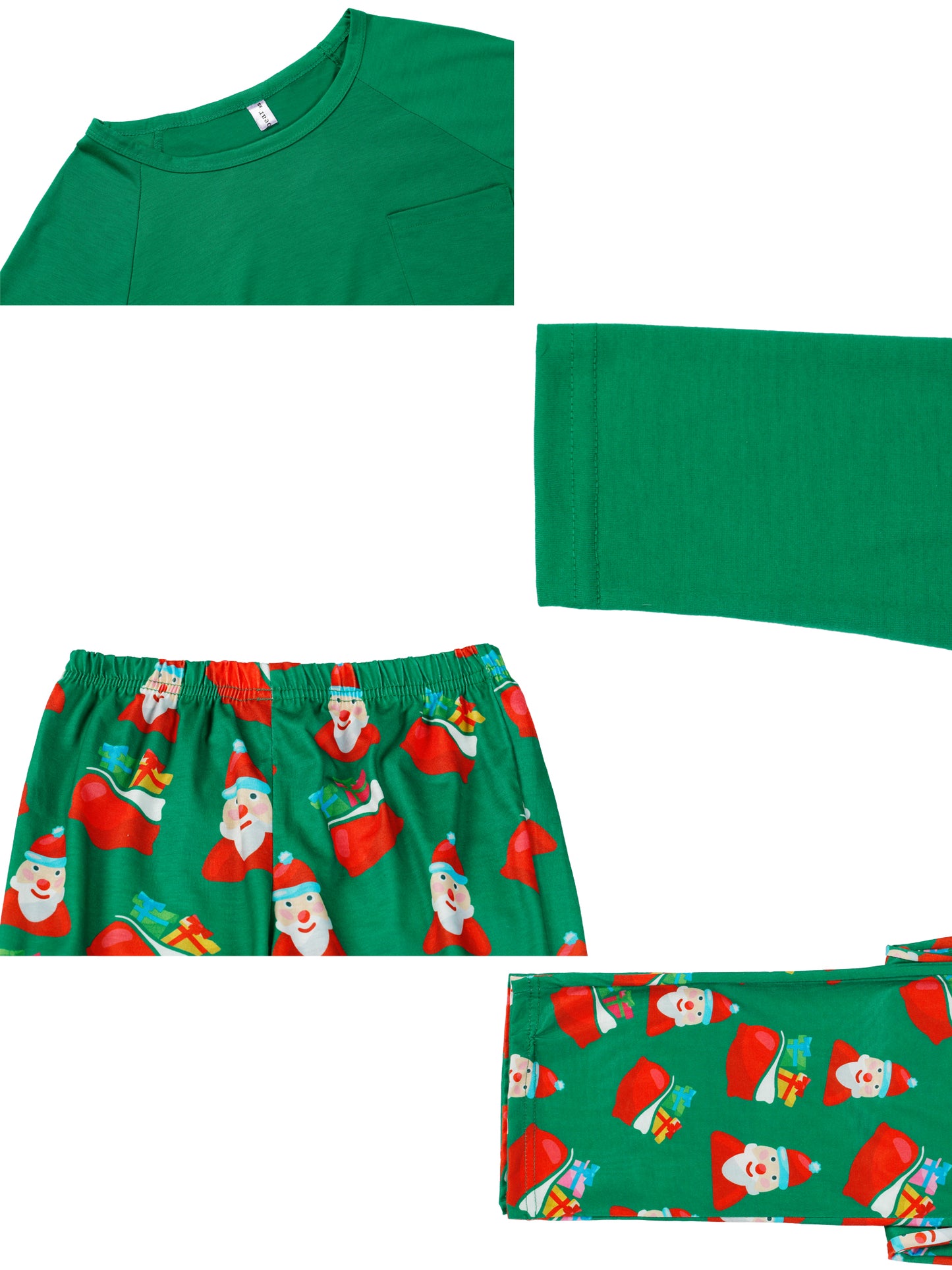 Pyjama de Noël pour enfants, ensemble haut à manches longues et pantalon à carreaux