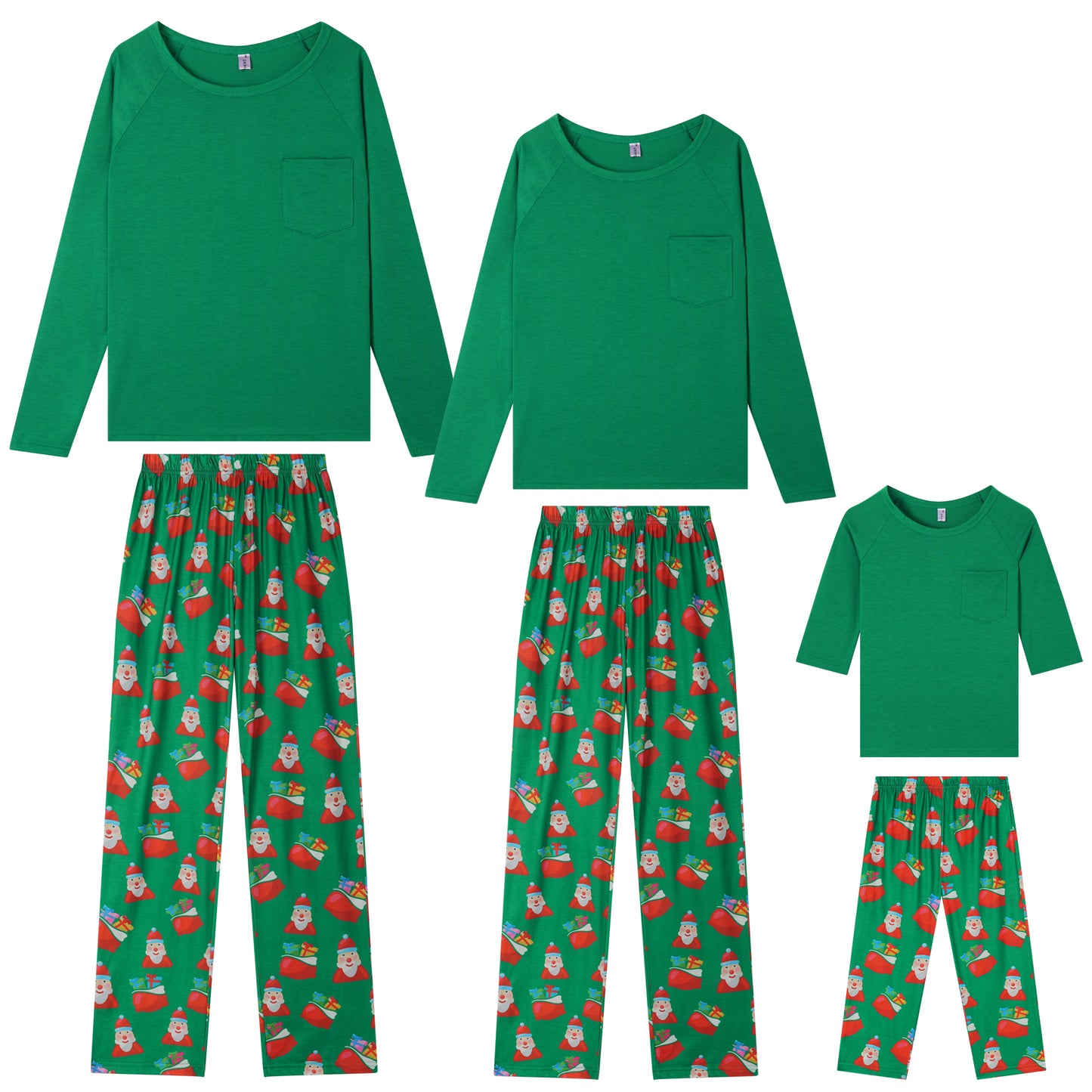 Kid's Christmas Nightwear Pajama Sets Long Sleeves Tops and Pants Plaid Lounge Sleepwear