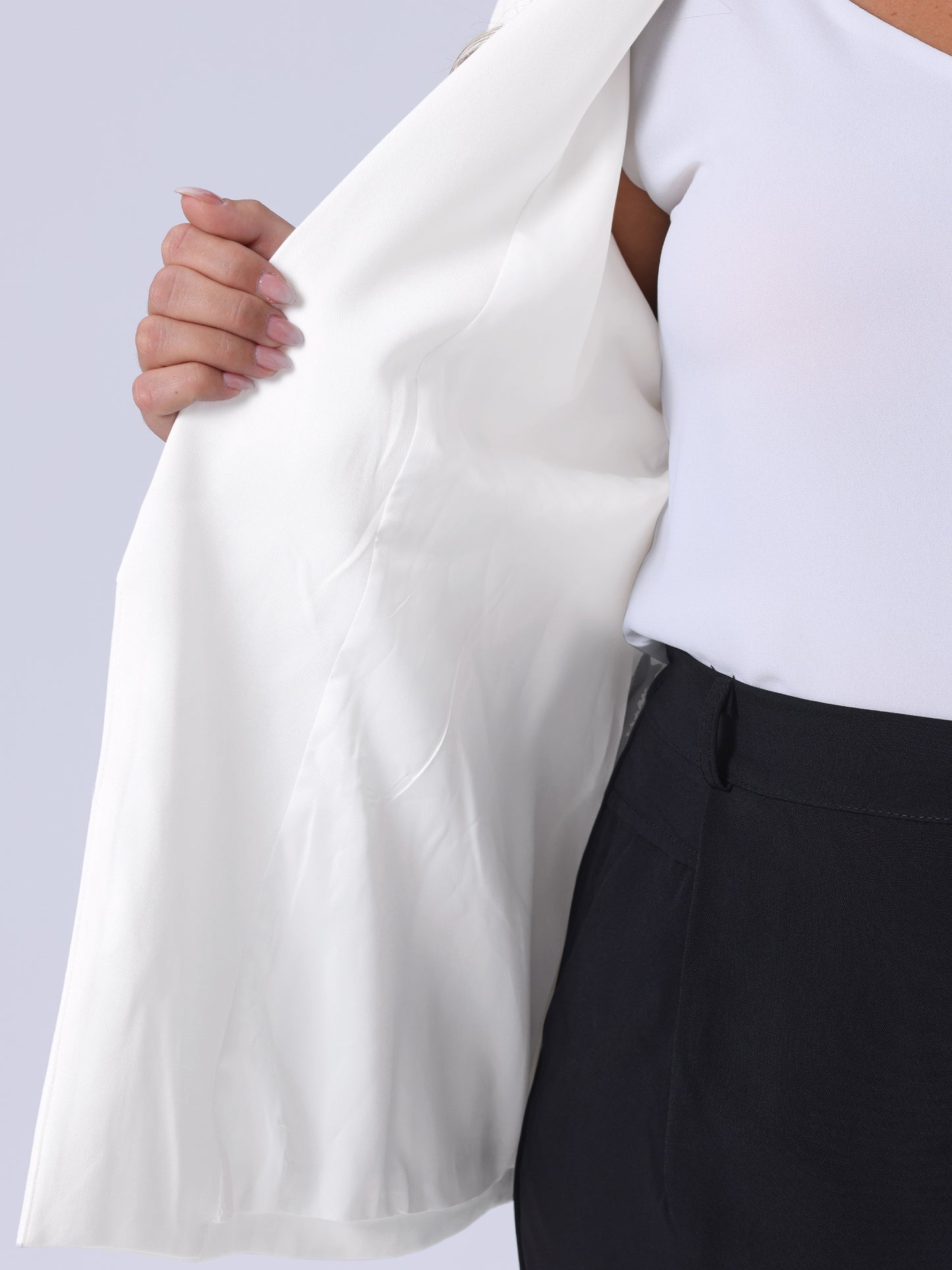 Women's Plus Size Shawl Collar Open Front 3/4 Ruched Sleeve Work Office Lightweight Blazer