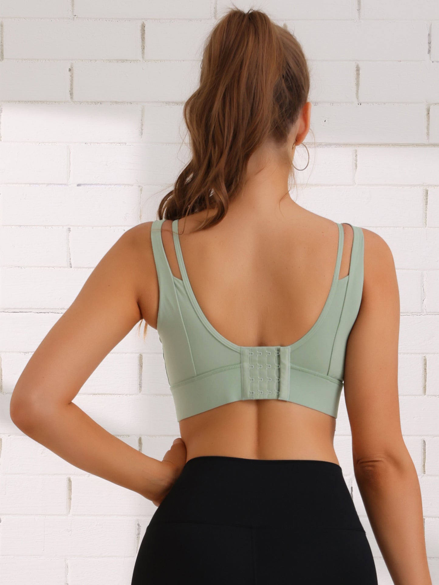 Women's V-Neck Integrated Cup Bra Camisoles Push-Up Double Straps Underwear