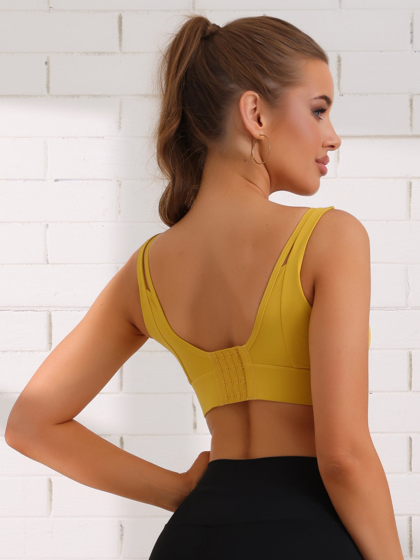 Women's V-Neck Integrated Cup Bra Camisoles Push-Up Double Straps Underwear