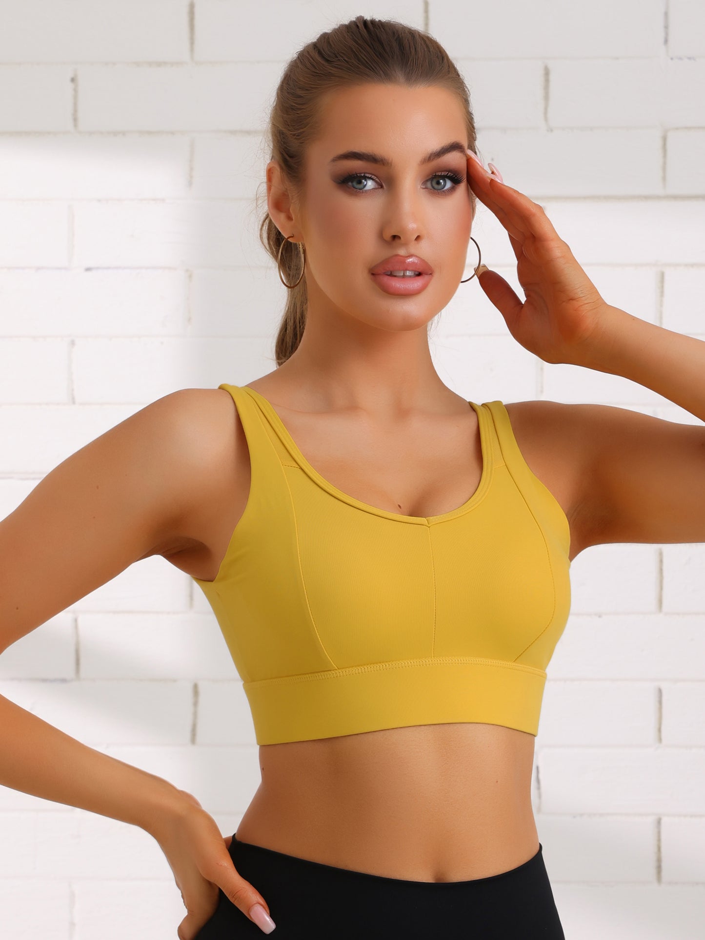 Women's V-Neck Integrated Cup Bra Camisoles Push-Up Double Straps Underwear