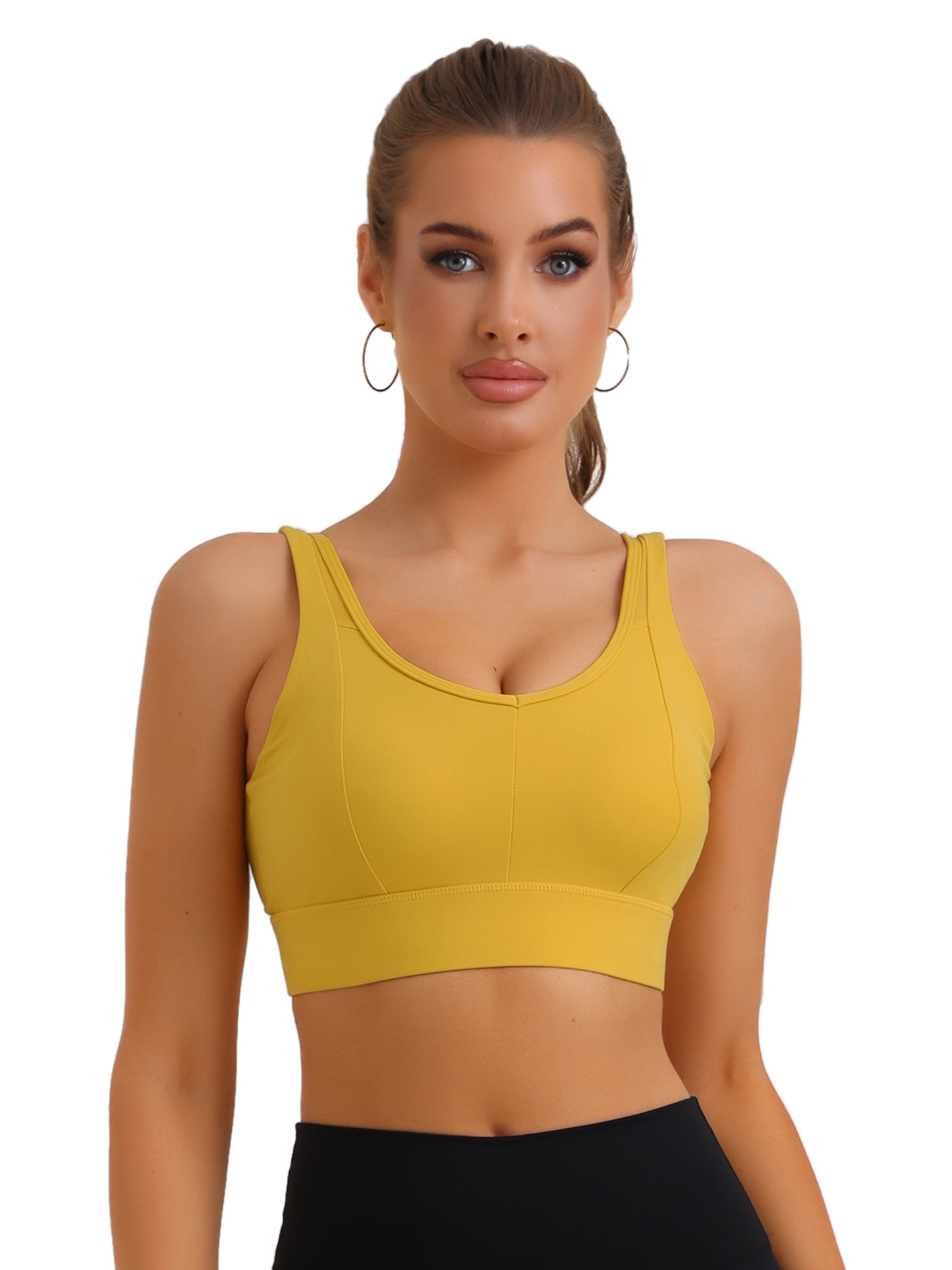 Women's V-Neck Integrated Cup Bra Camisoles Push-Up Double Straps Underwear