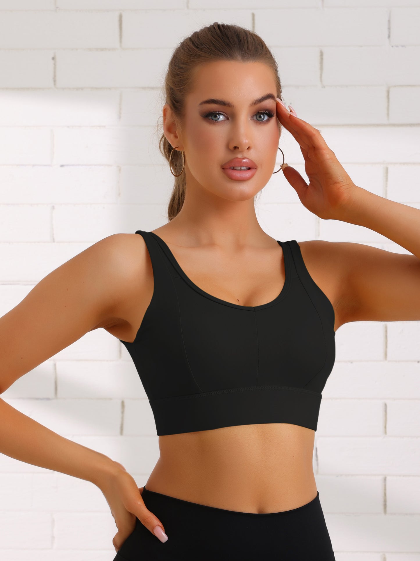 Women's V-Neck Integrated Cup Bra Camisoles Push-Up Double Straps Underwear