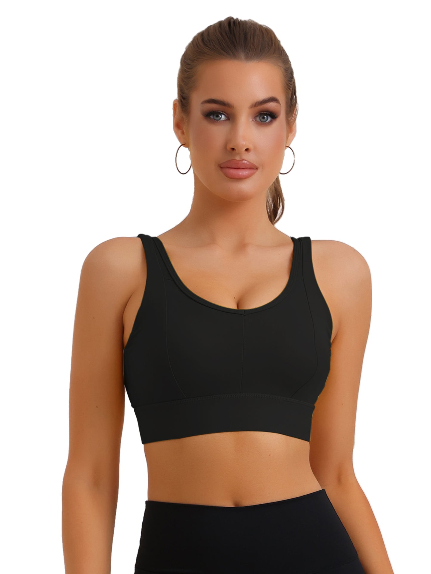 Women's V-Neck Integrated Cup Bra Camisoles Push-Up Double Straps Underwear