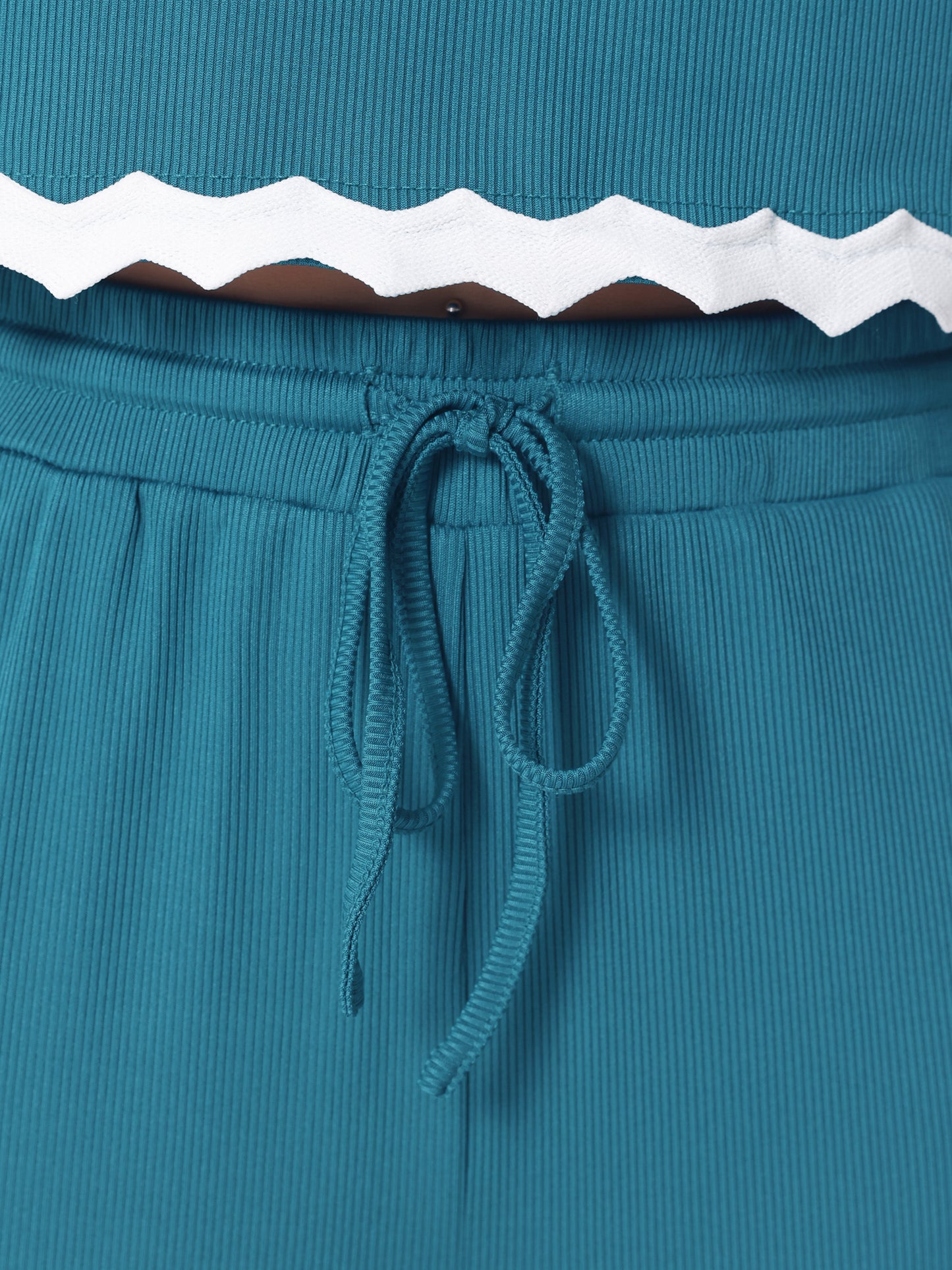 Conjunto de pijama para mujer, manga larga, cuello redondo, cordón ajustable, cintura elástica, conjuntos de estar con bolsillos