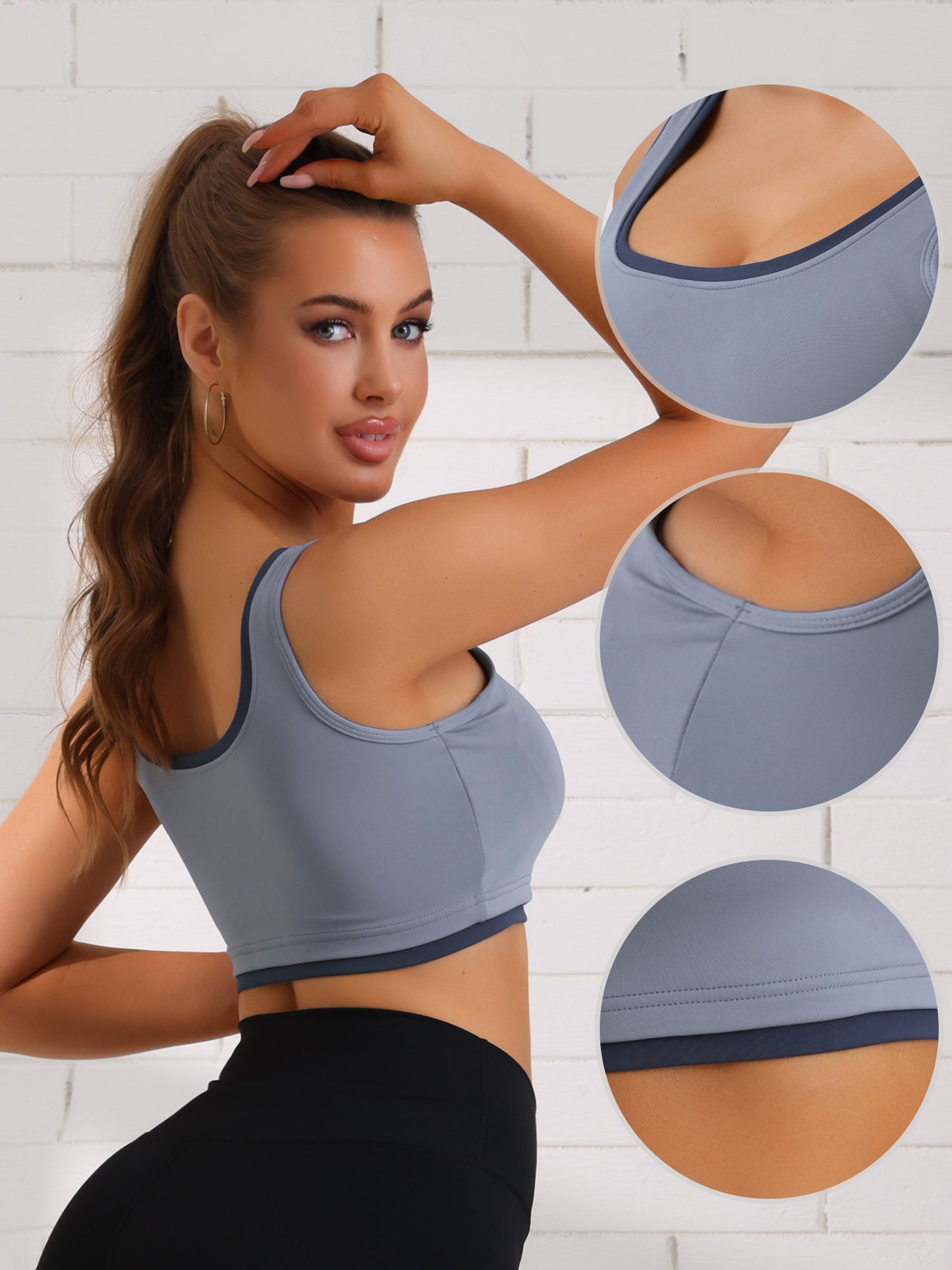 Women's Camisole Built-in Bra Padded Workout Fixed Integrated Cup Tanks Tops Underwear