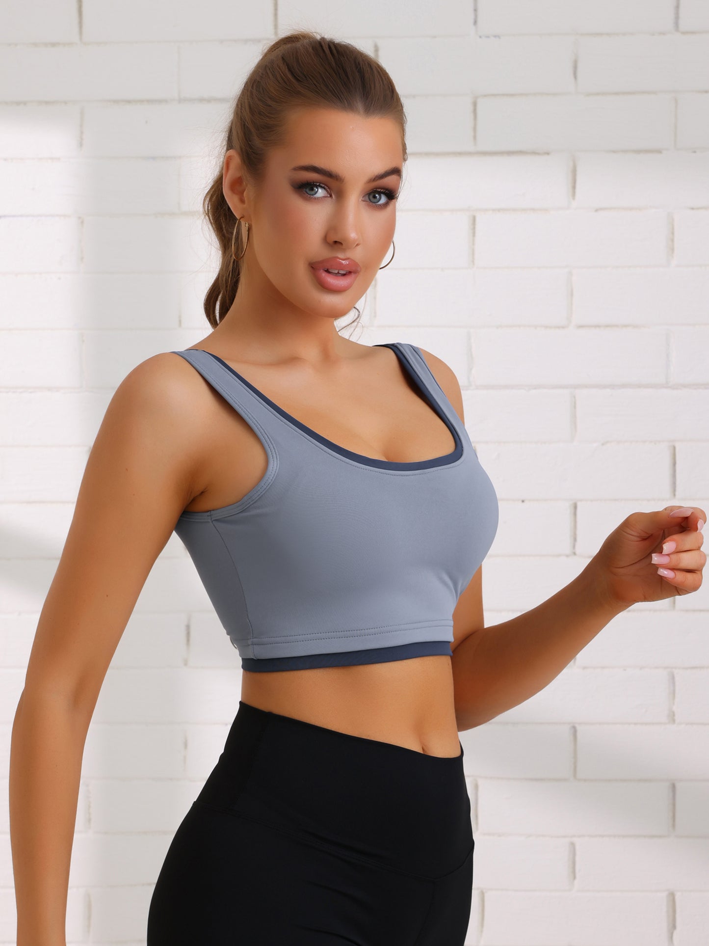 Women's Camisole Built-in Bra Padded Workout Fixed Integrated Cup Tanks Tops Underwear