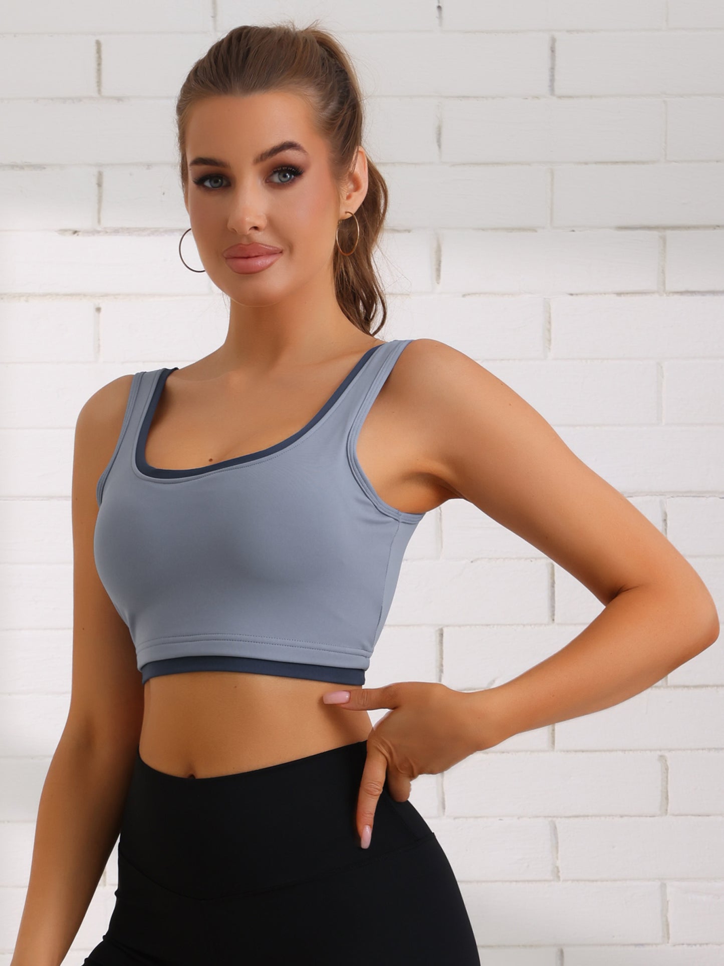 Women's Camisole Built-in Bra Padded Workout Fixed Integrated Cup Tanks Tops Underwear