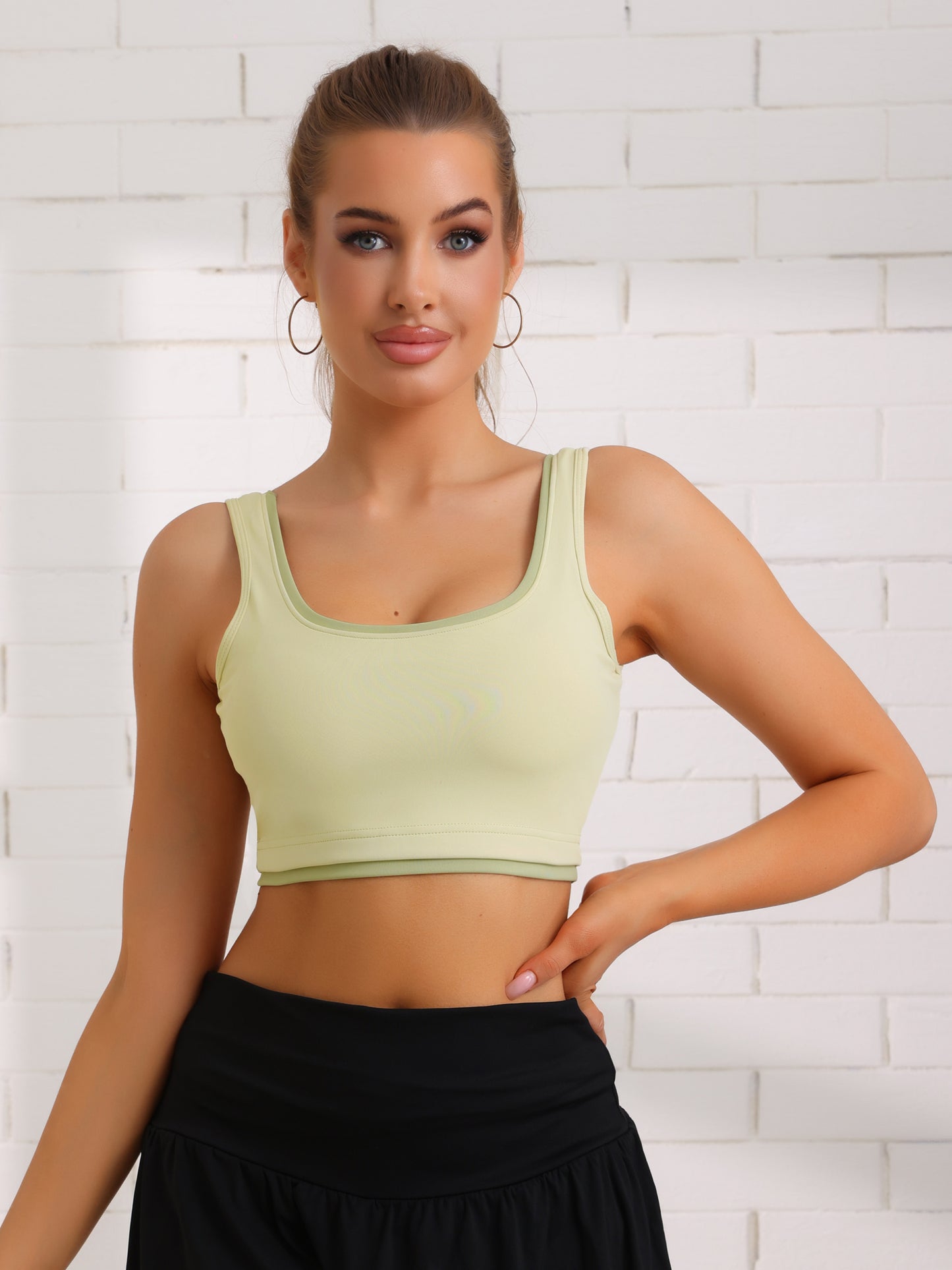 Women's Camisole Built-in Bra Padded Workout Fixed Integrated Cup Tanks Tops Underwear